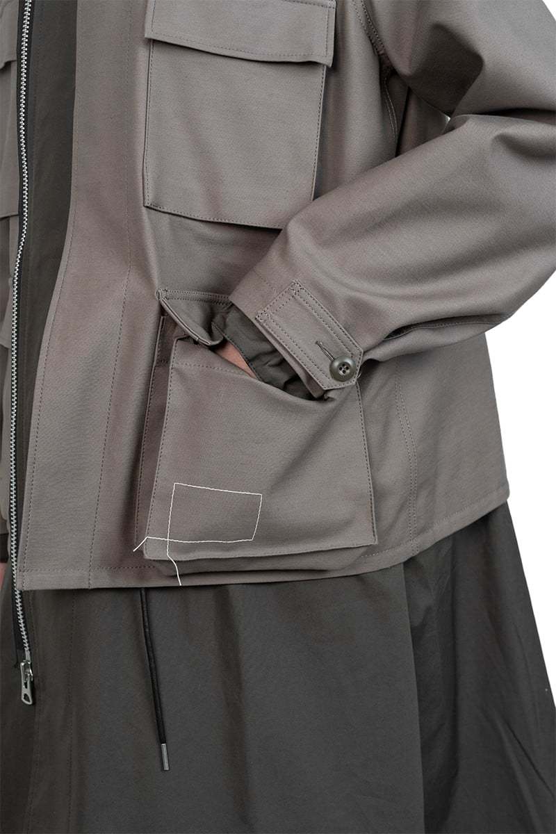 Sacai Long Sleeve Coat In Black