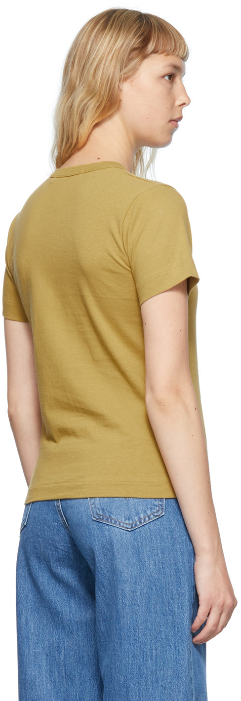 Comme Des Garçons Play Khaki Small Heart T-shirt In Nude
