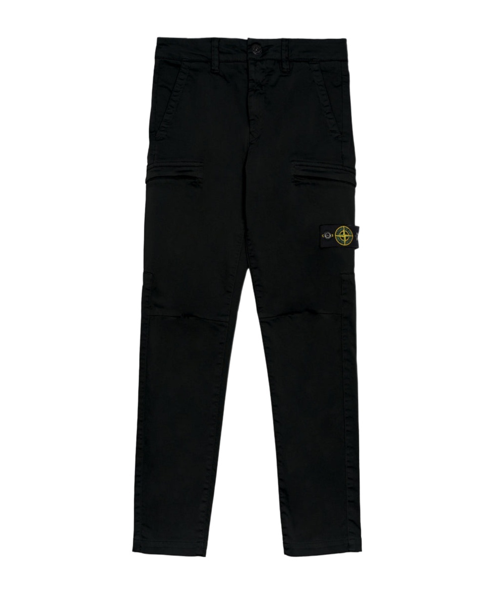 Stone Island Belt-loop Casual Pants In Black