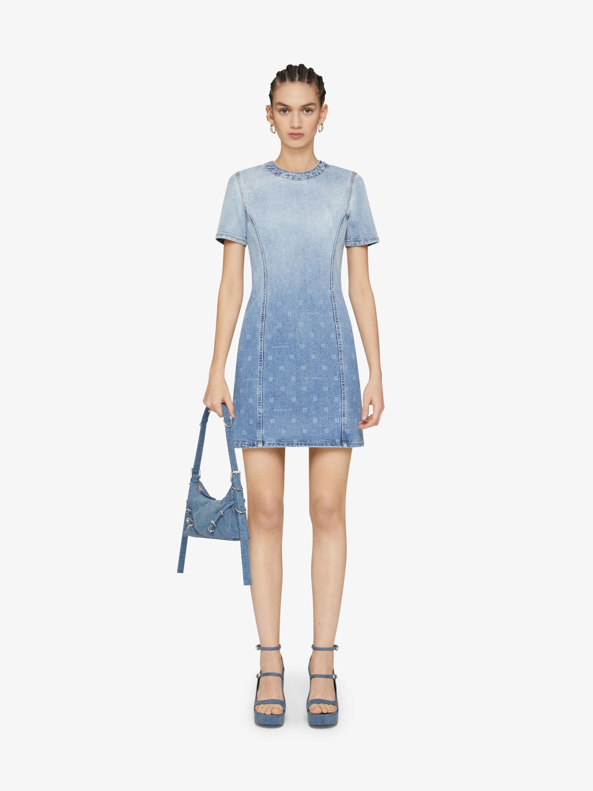 Givenchy Ombré-effect Denim Minidress In Blue