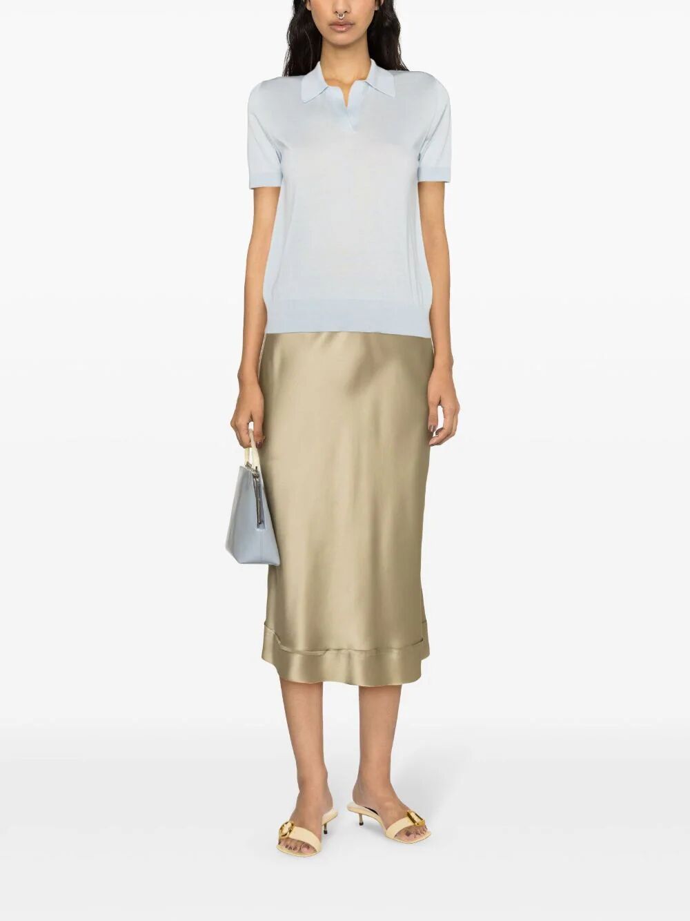 Nuur Polo-collar Merino-wool T-shirt In White