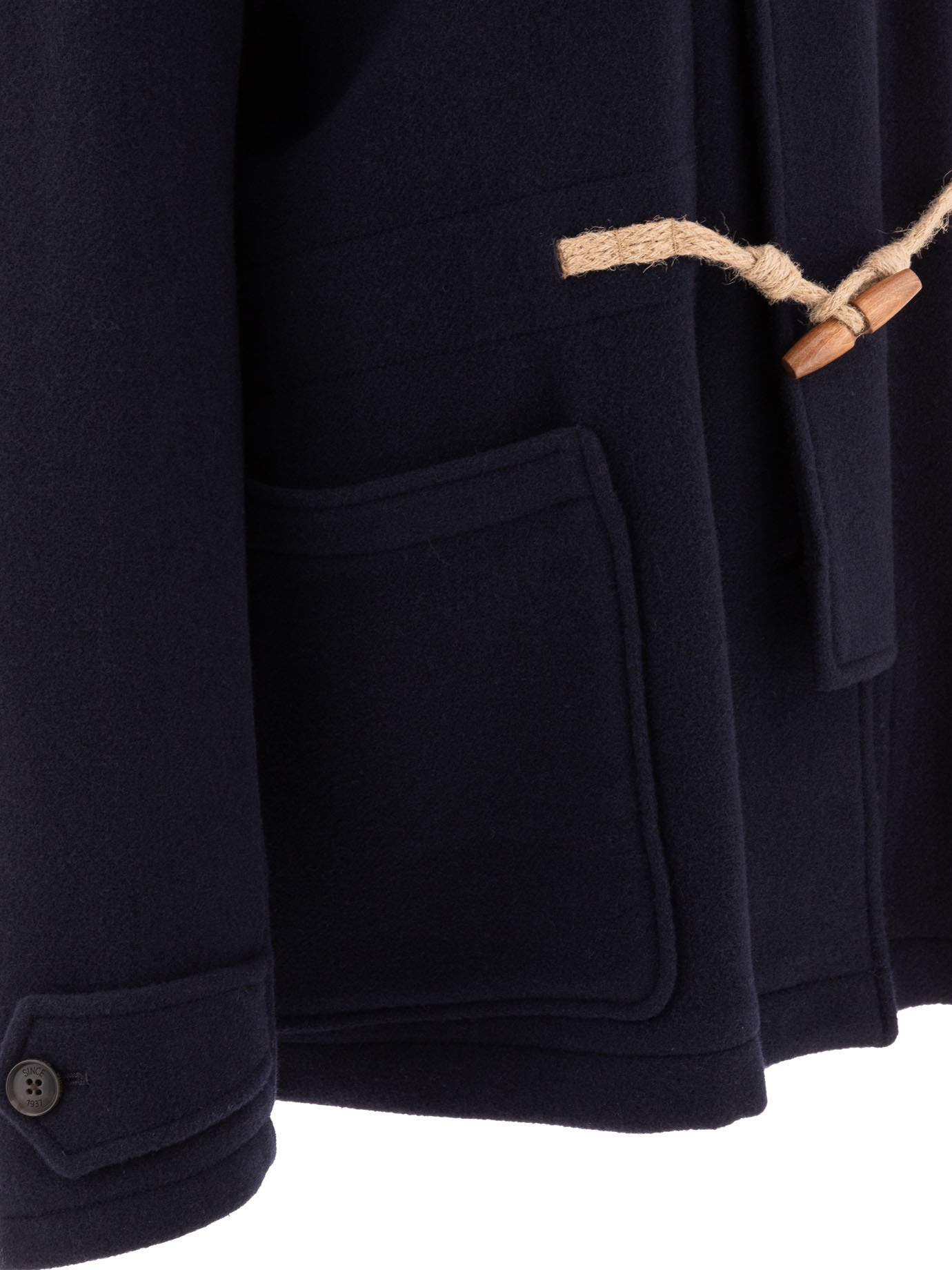 Baracuta Double Wool Short Duffle Navy Blue Montgomery Jacket In Black