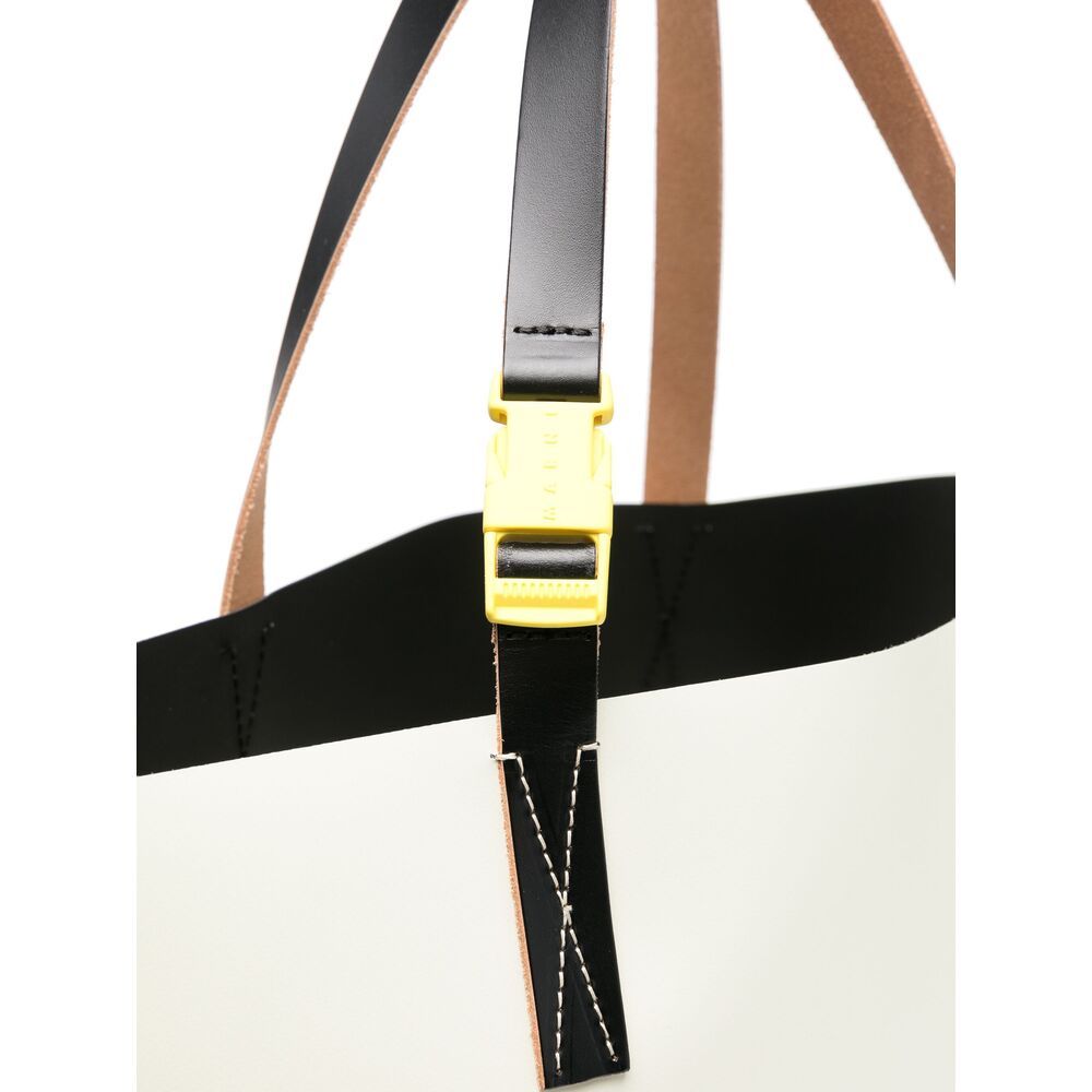 Shop Marni Letter Logo Tote Bag In White