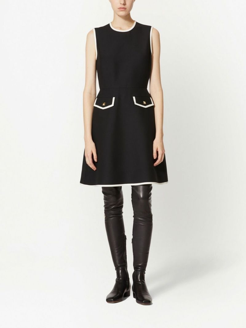 Valentino Roman Stud Sleeveless Dress In Black