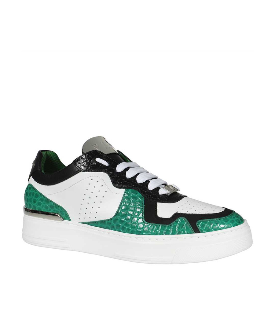 Philipp Plein Colour-block Low-top Sneakers In White