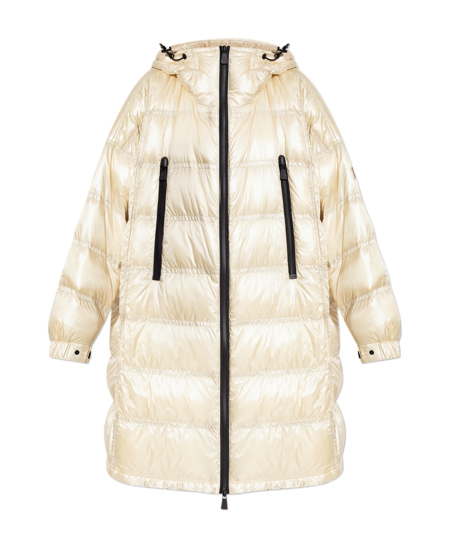 Moncler Grenoble Rochelairs Down Long Parka In Nude