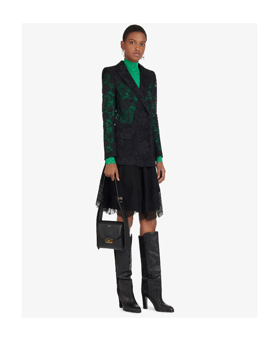 Givenchy Double-breasted Jacket In Lace In Black