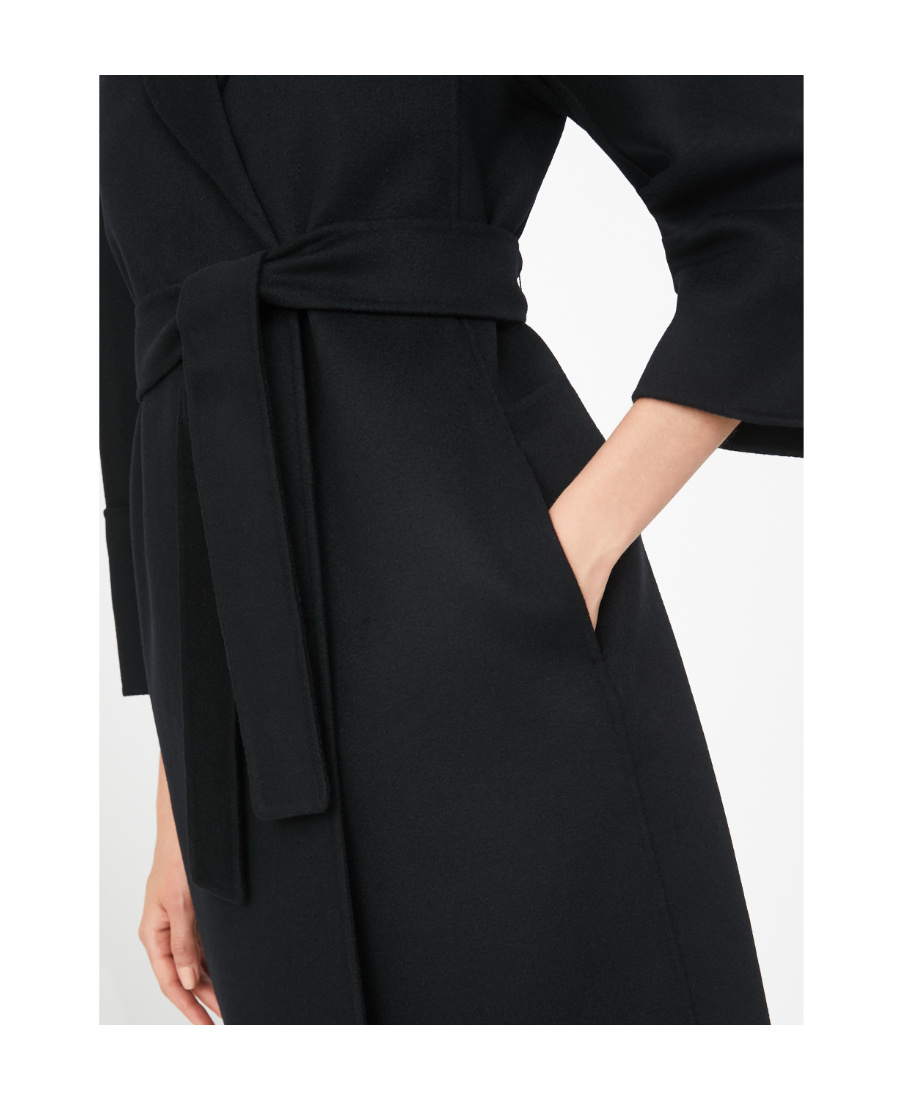 Max Mara Black Arona Double-faced Short Wool Coat In Black