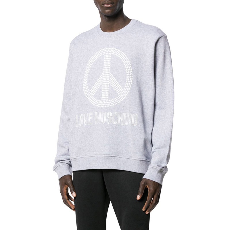 Moschino Logo Rivet Sweater In Gray