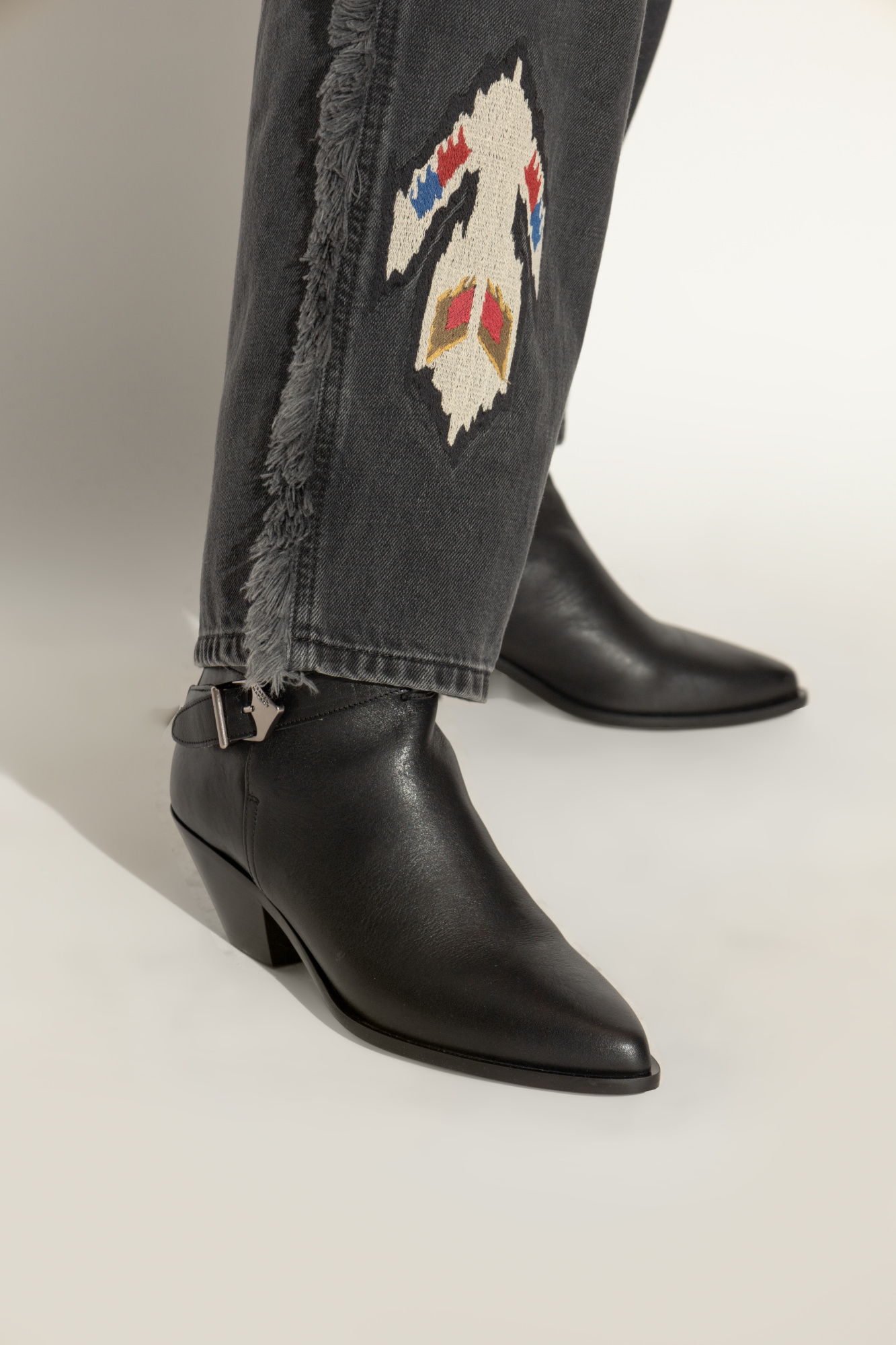 Isabel Marant Pointed Short Boots In Black