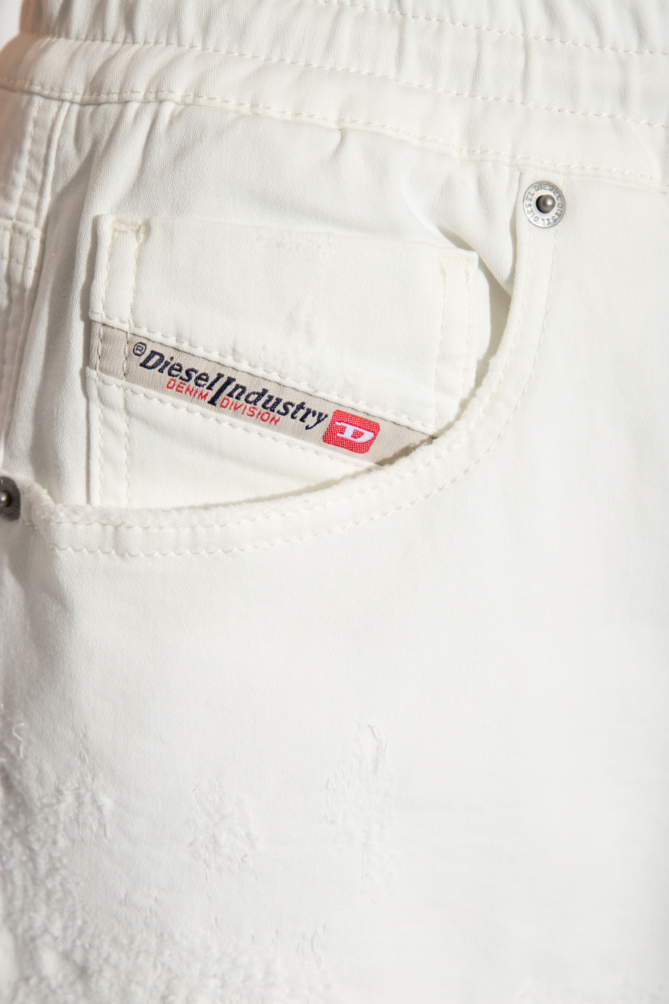 Diesel Light Washed 2041 D-fayza Jogg Jeans With Drawstring Waist In White