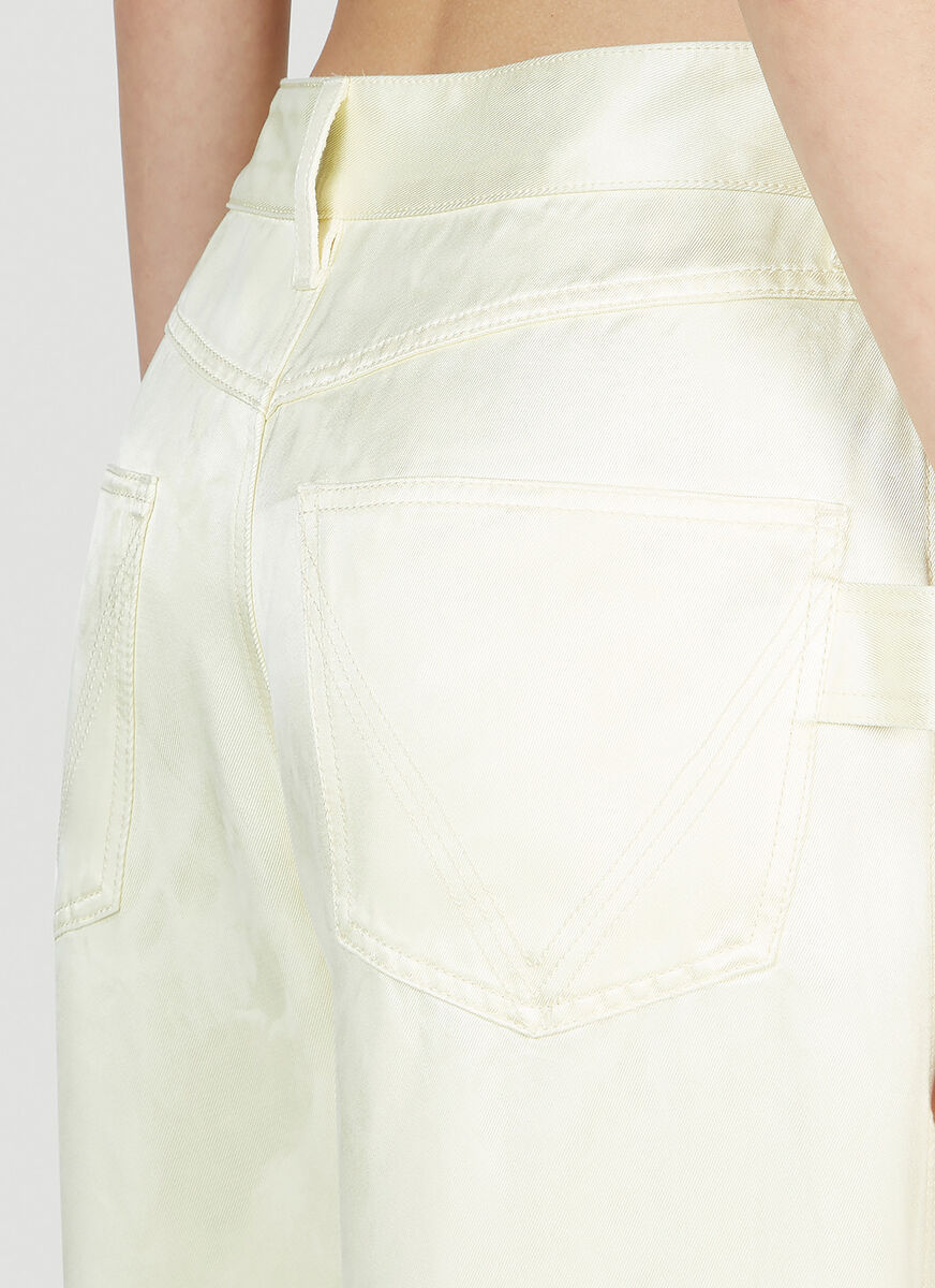 Bottega Veneta Logo Jeans In White