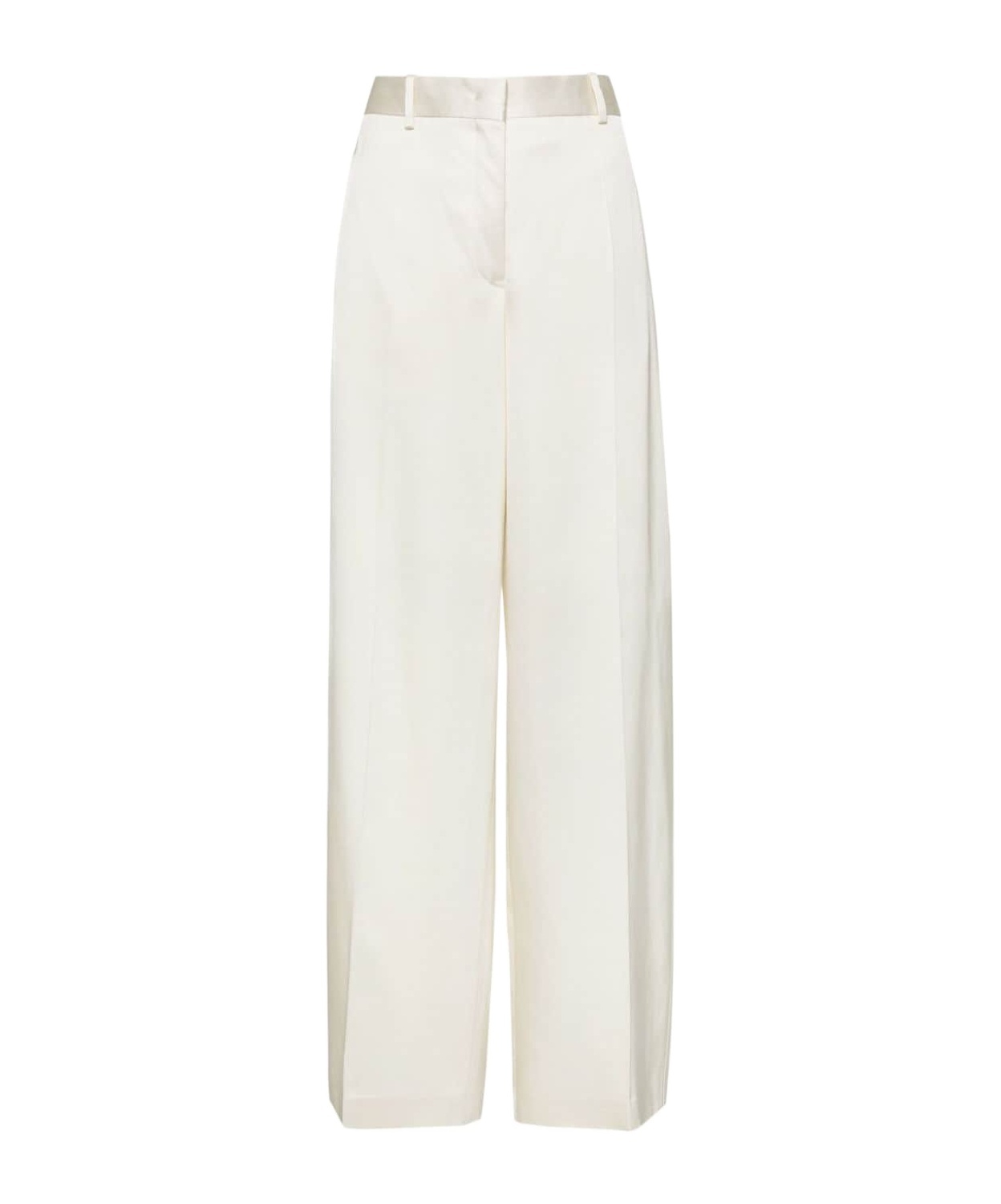 Jil Sander Twill-weave Pressed-crease Trousers In White
