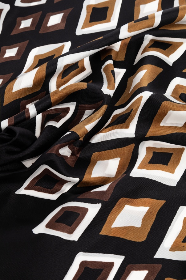 Lanvin Geometric-pattern Silk Scarf In Black
