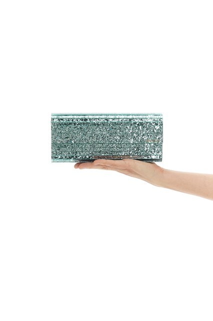 Jimmy Choo Glossy Clutch Bag In Green
