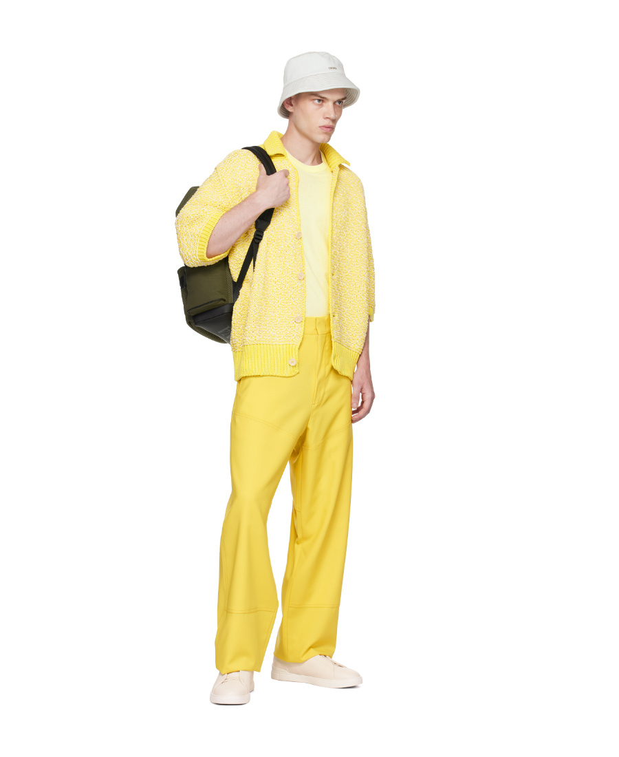 Zegna Yellow Paneled Trousers In Yellow