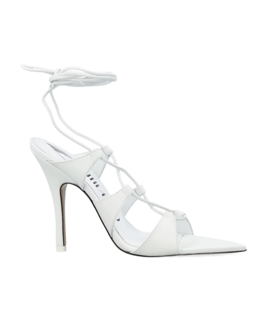 Attico Renee Lace-up 120mm Sandals In White