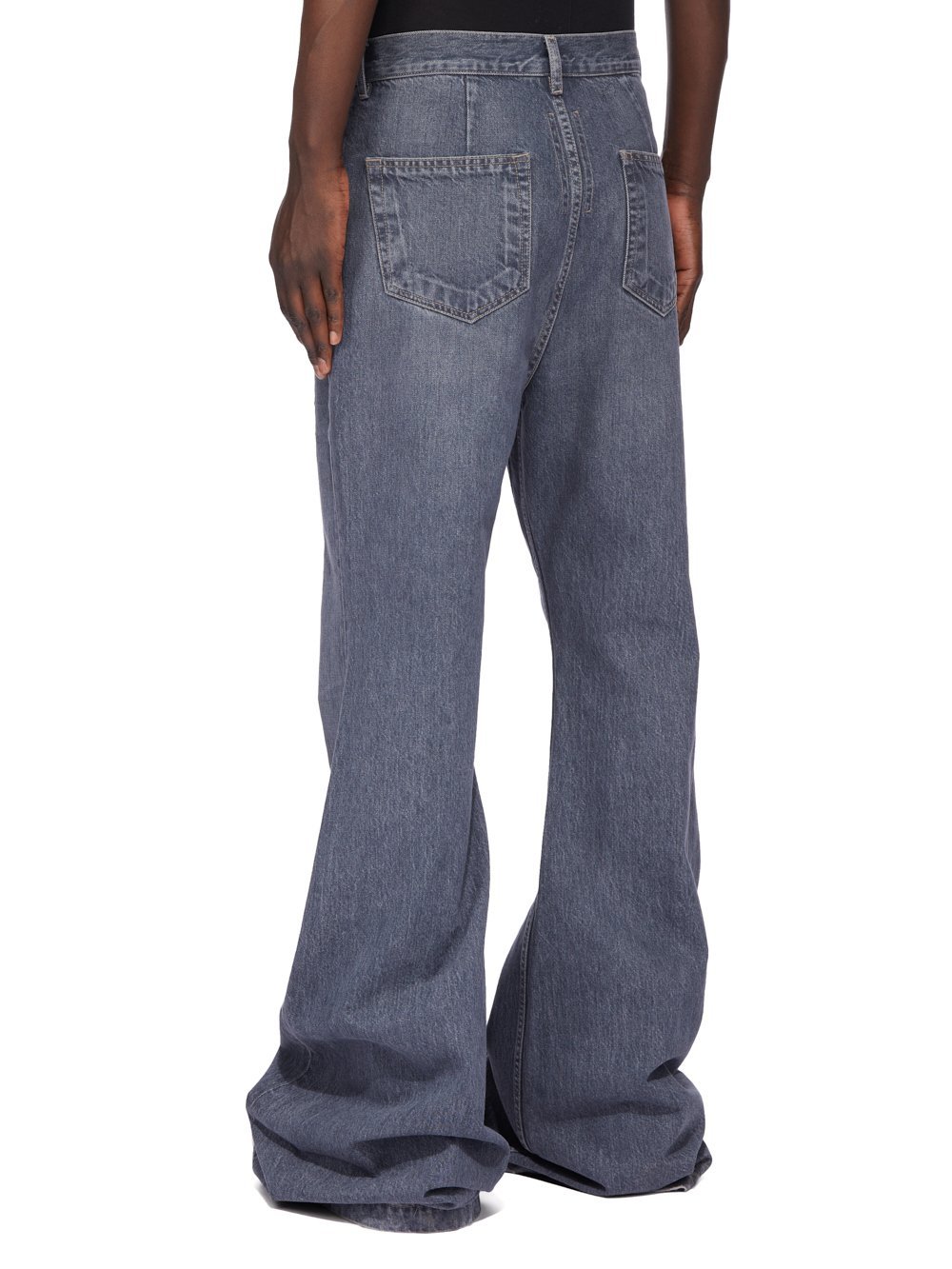 Rick Owens Drkshdw Denim Trousers With Belt Loops In Gray