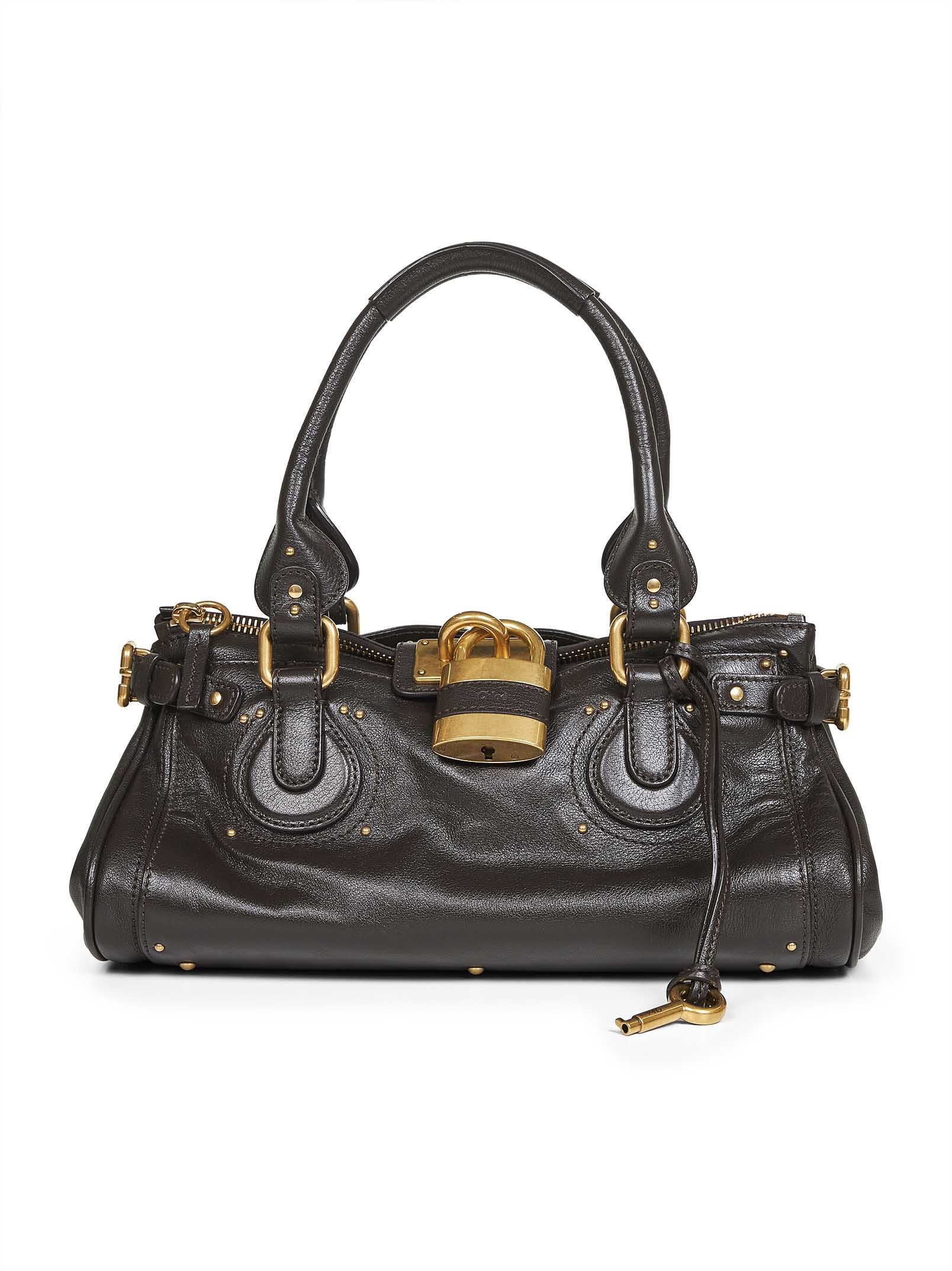 Chloé Women Kohl Brown Paddington Shoulder Bag In Black