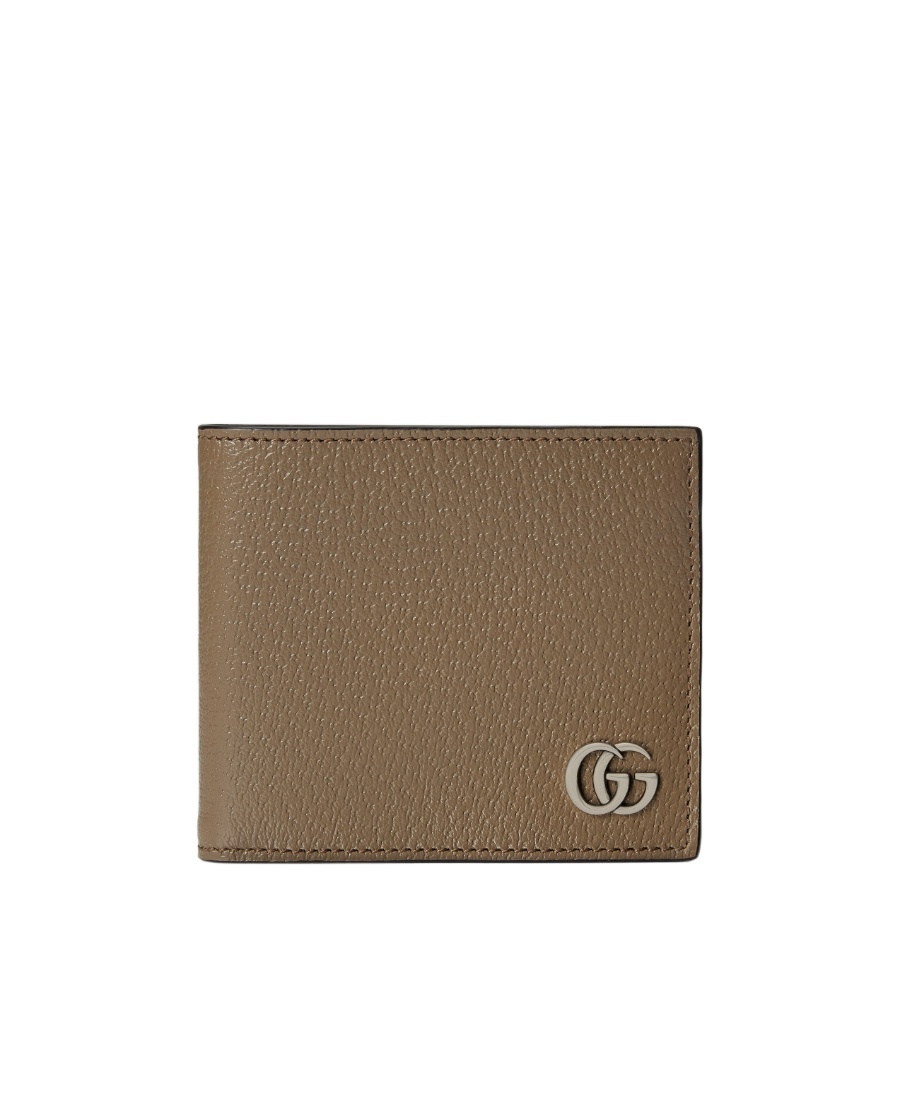 Gucci Logo-plaque Leather Wallet In Brown