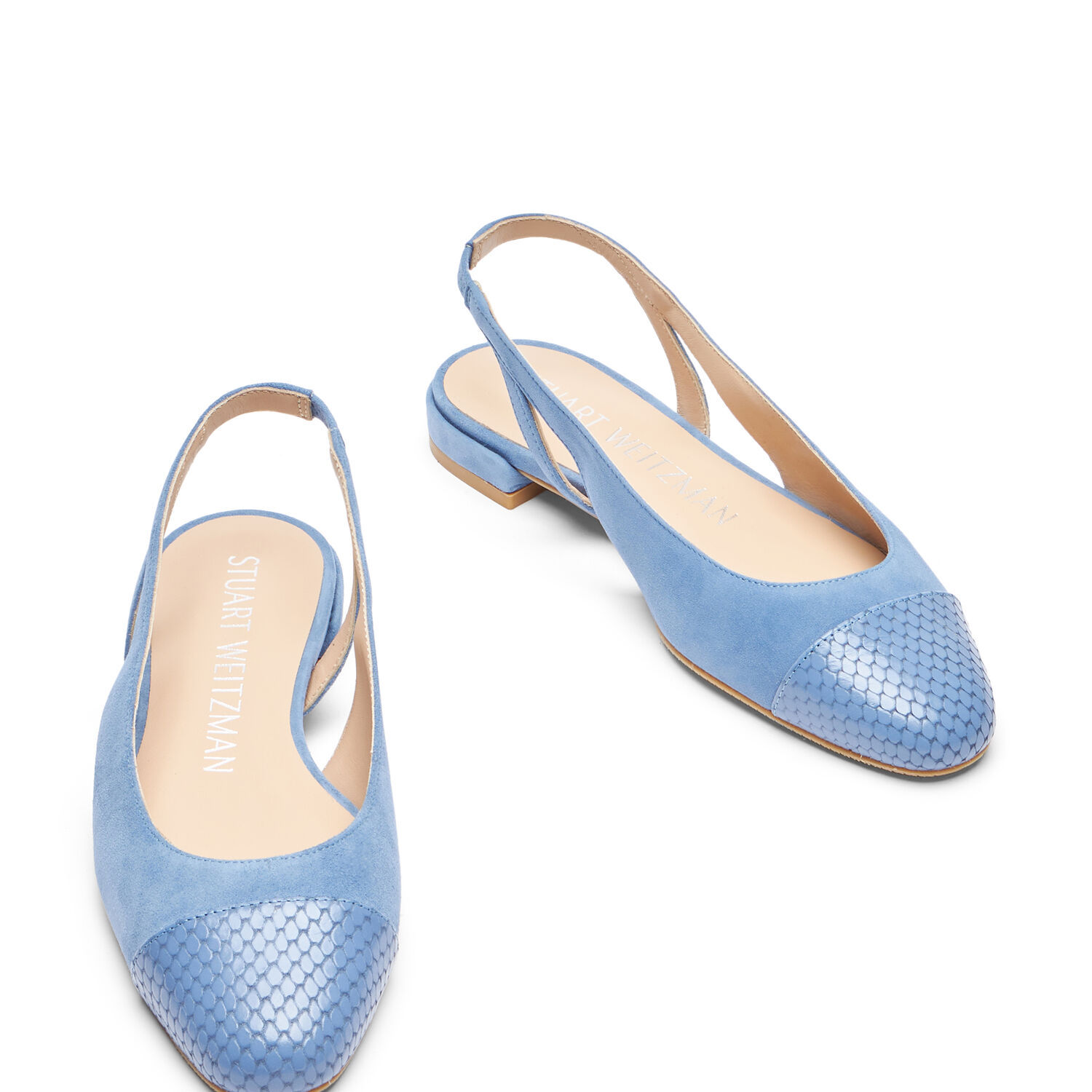Stuart Weitzman Sleek Slingback Leather Pumps In Blue
