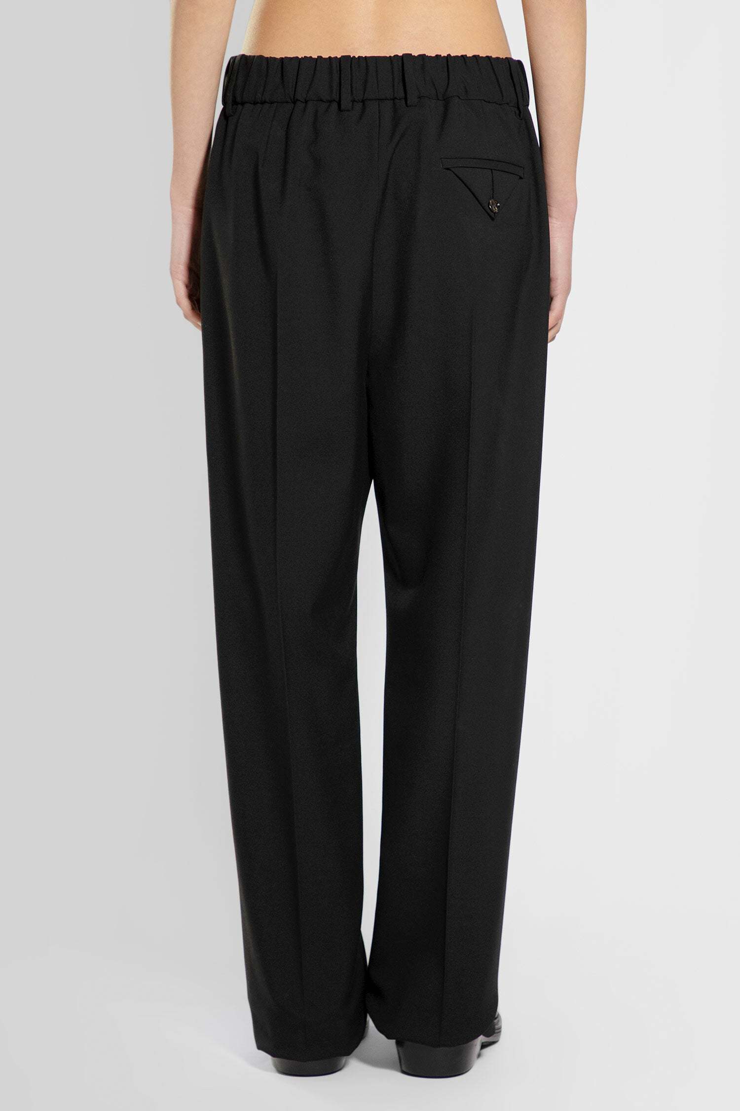 Bottega Veneta Elastic Belt Wool Casual Pants In Black