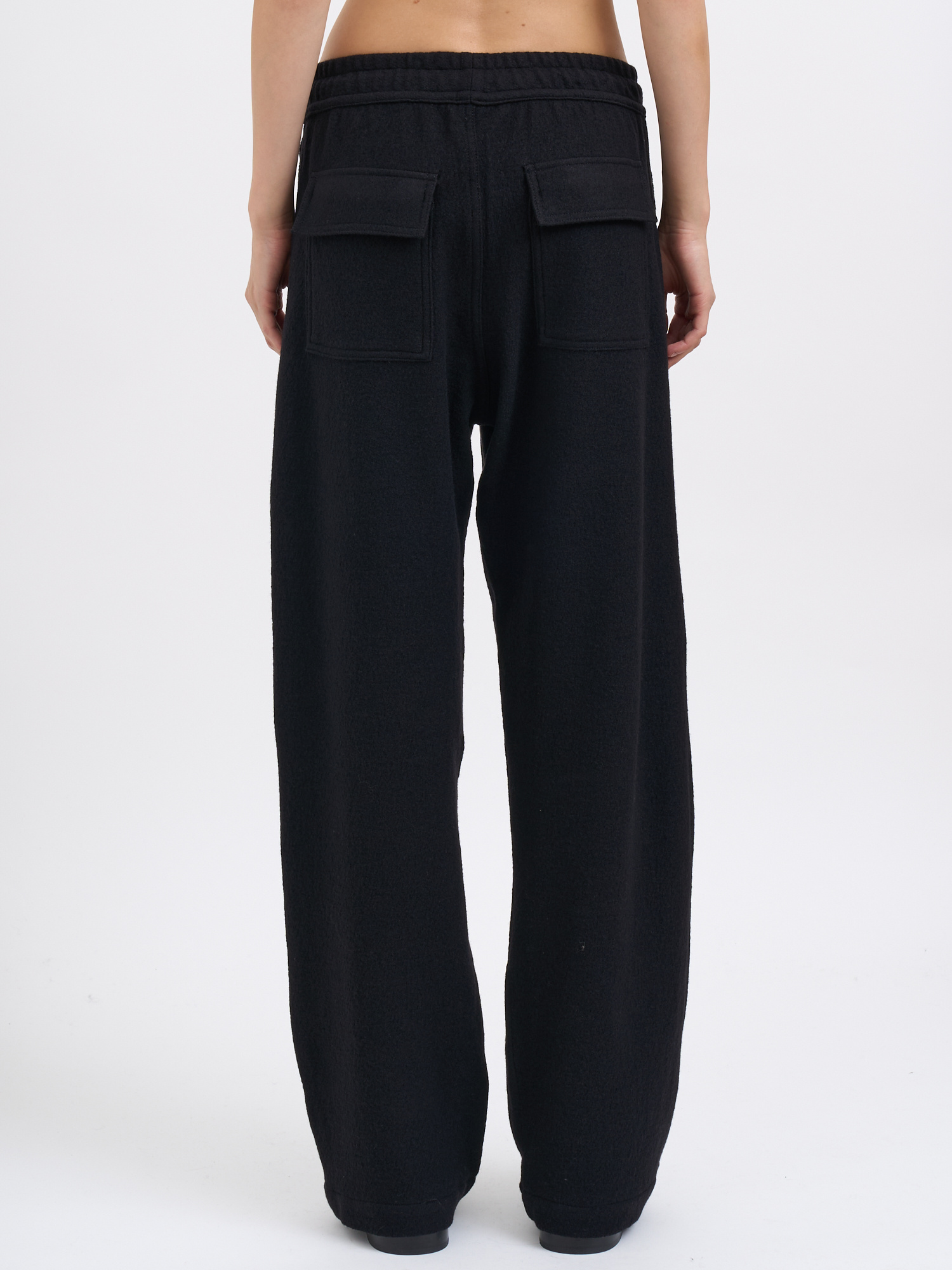 Thom Krom Pantalone In Lana A Gamba Larga In Black