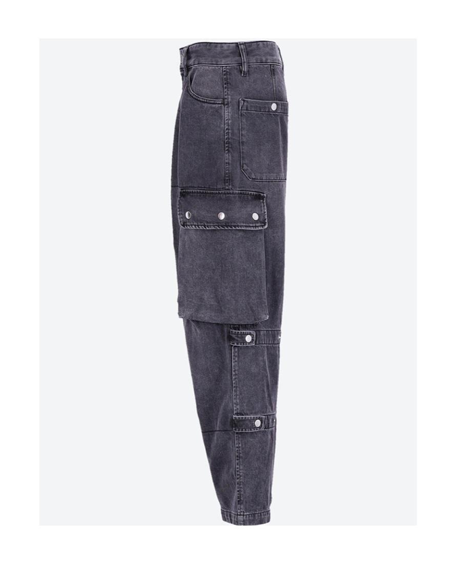 Isabel Marant Logo Denim Trousers In Black