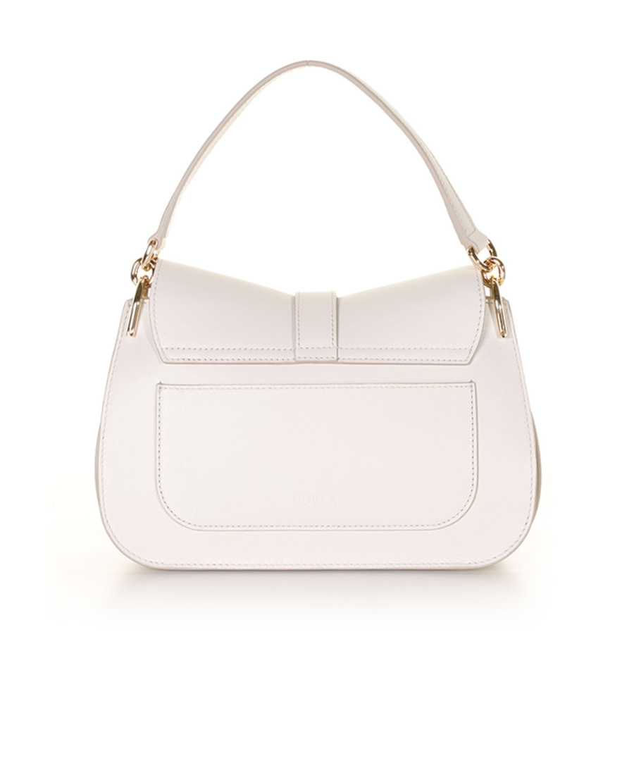 Furla Logo-buckle Leather Shoulder Bag In White