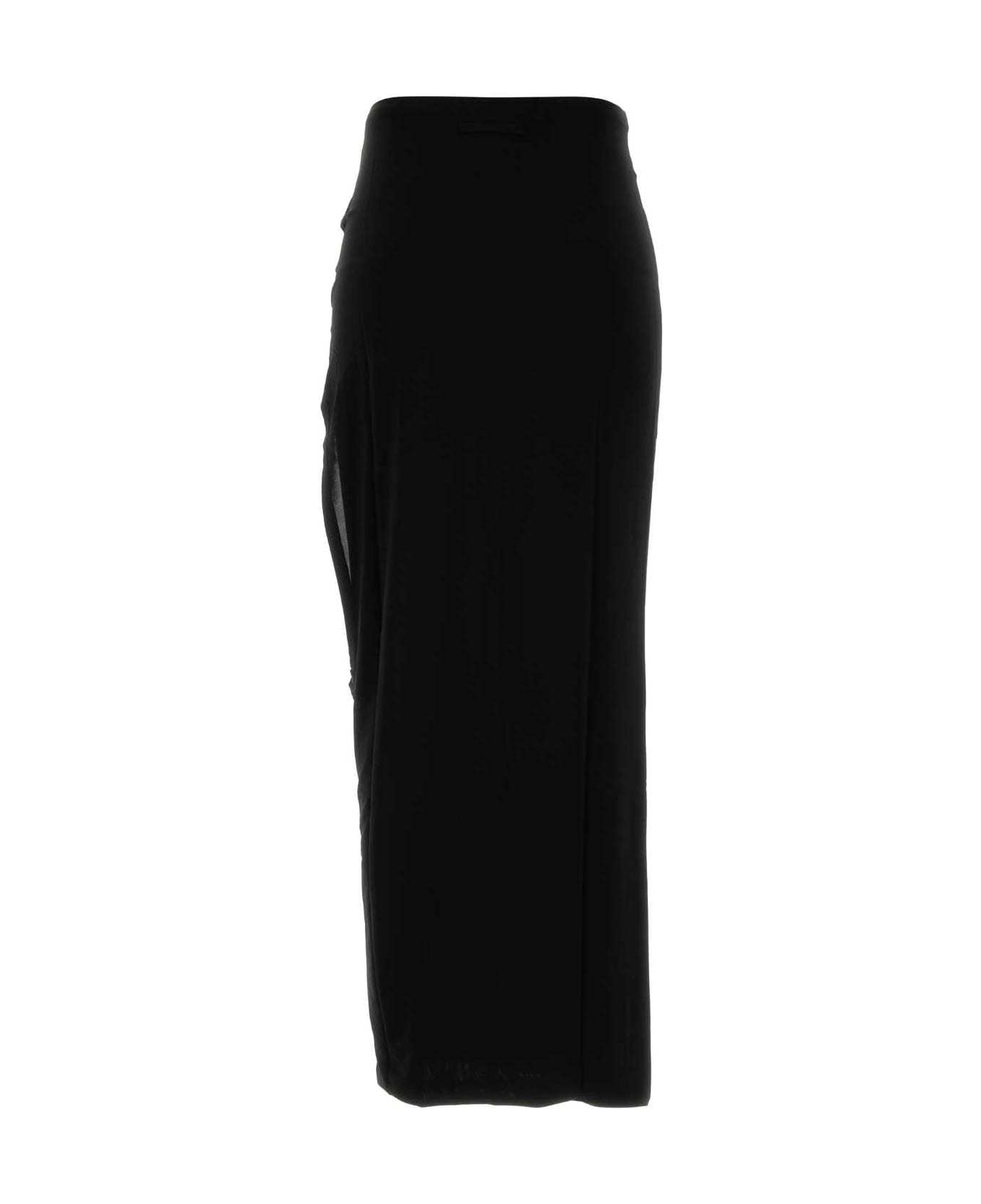 Jean Paul Gaultier Womens Black Piercing Asymmetric Jersey Midi Skirt In Black