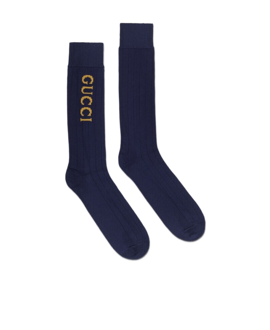 GUCCI INTARSIA-KNIT LOGO SOCKS