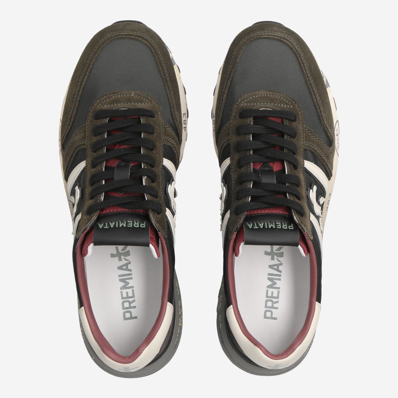 Premiata Logo Sneakers In Black