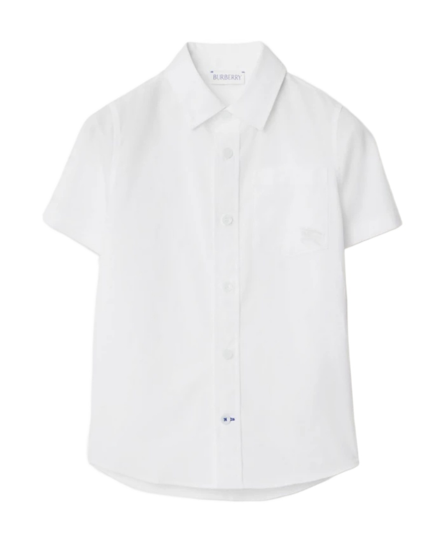 Burberry Equestrian Knight Cotton-blend Shirt In White