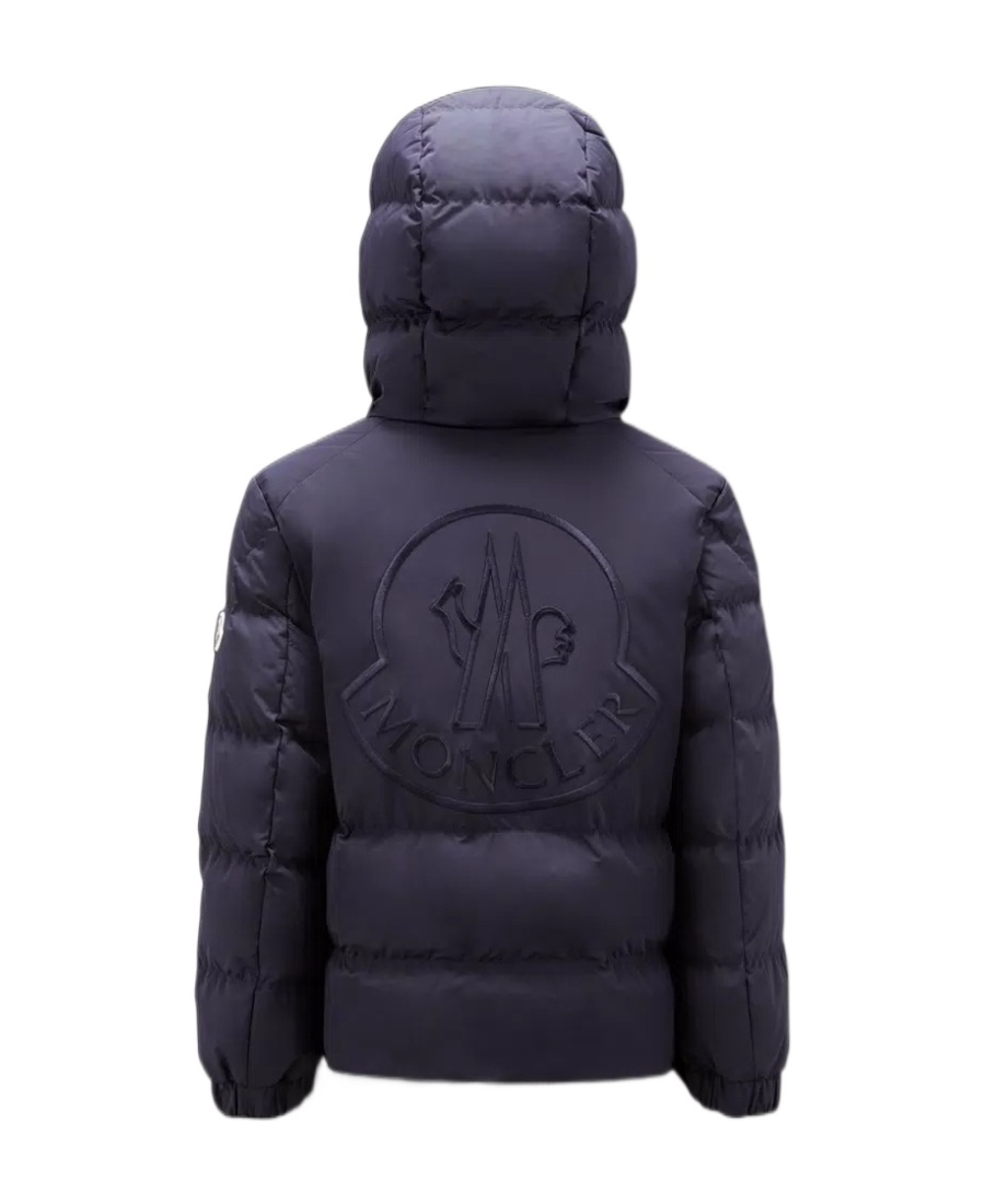 Moncler Zip-up Hooded Padded Jacket In Blue