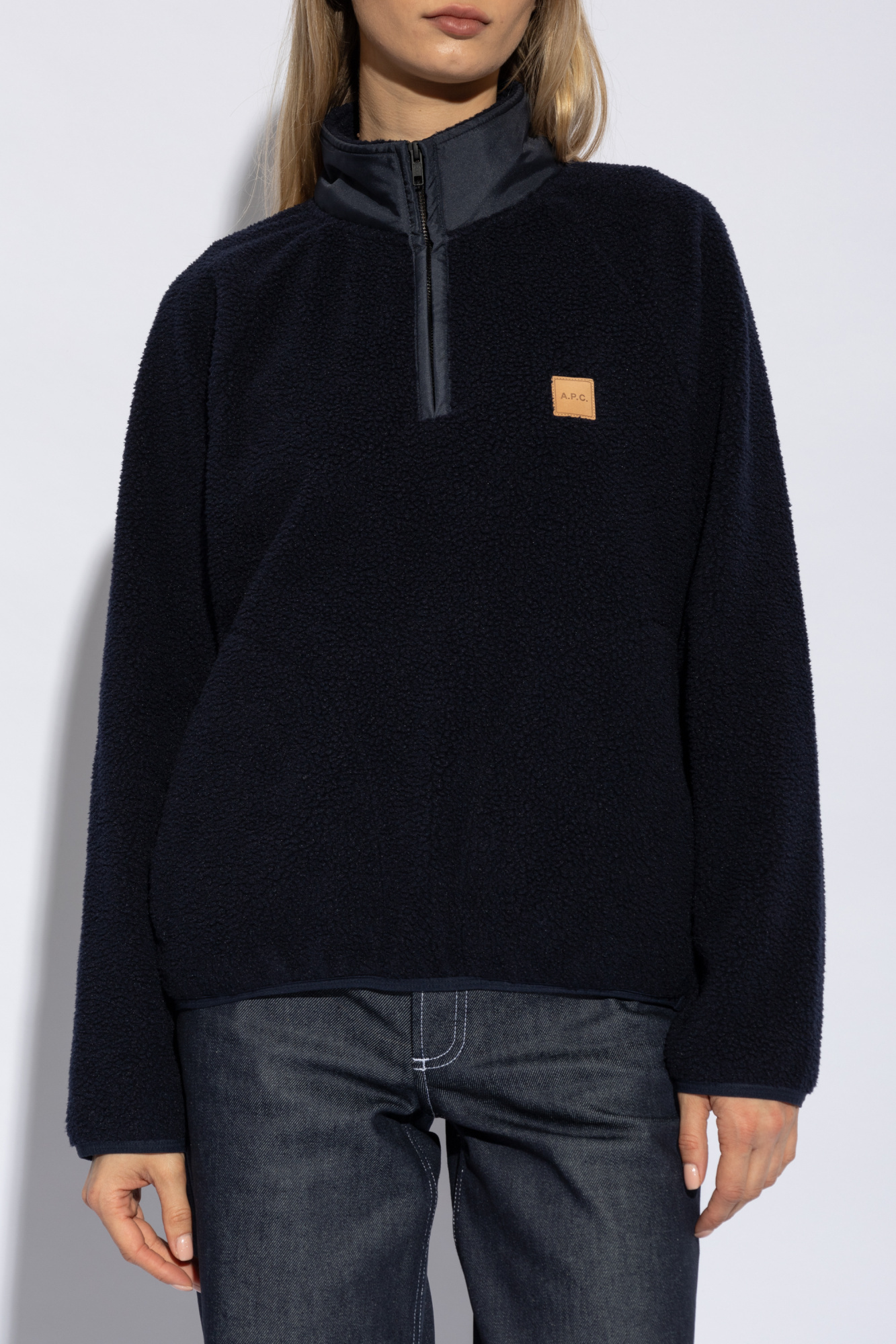 Apc Island Fleece Zip-up Sweatshirt In Black