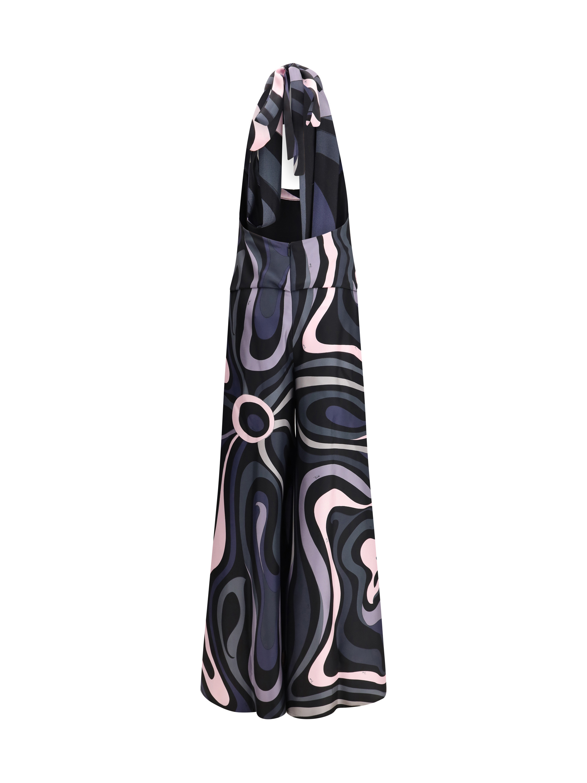 Pucci Long Jumpsuit In Silk With Print In Black