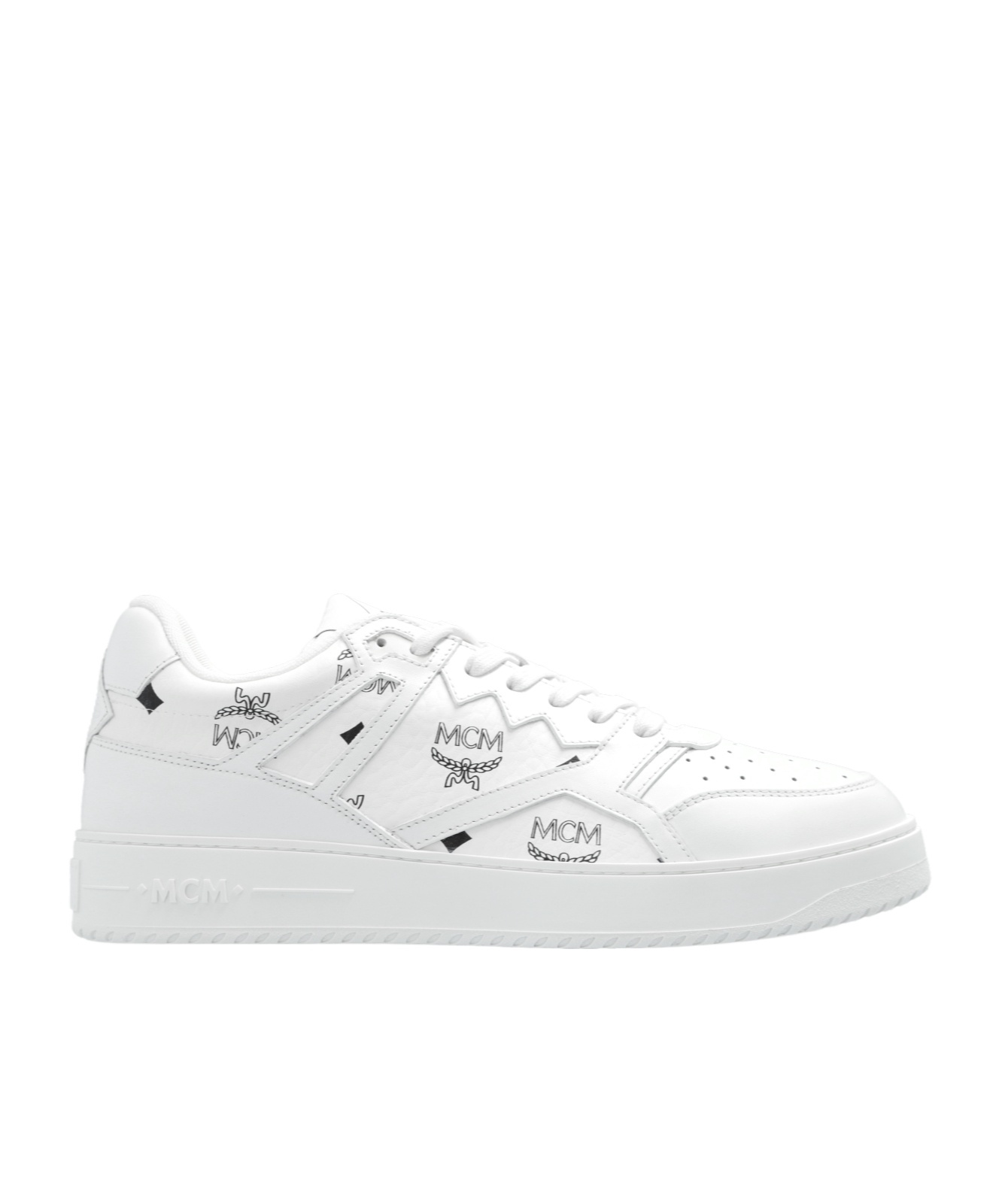 Mcm Terrain Canvas Printed Sneakers In White