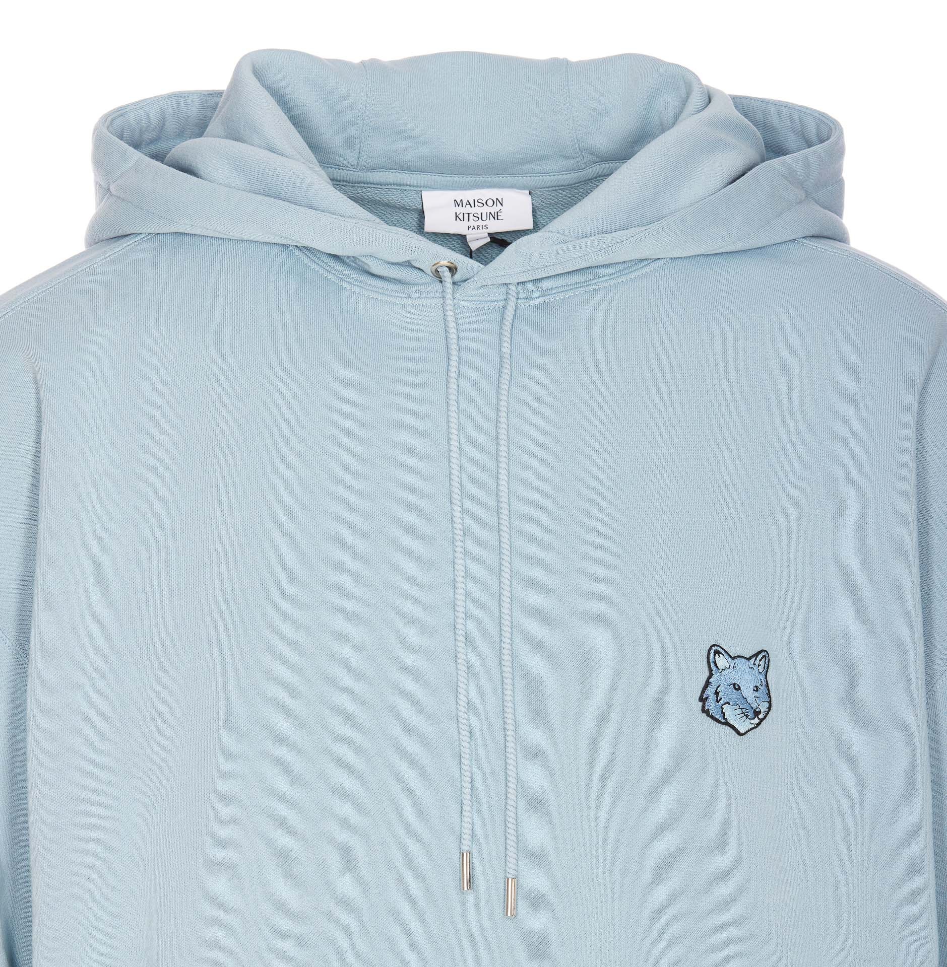 Maison Kitsuné Bold Fox Head Hooded Sweatshirt In Blue