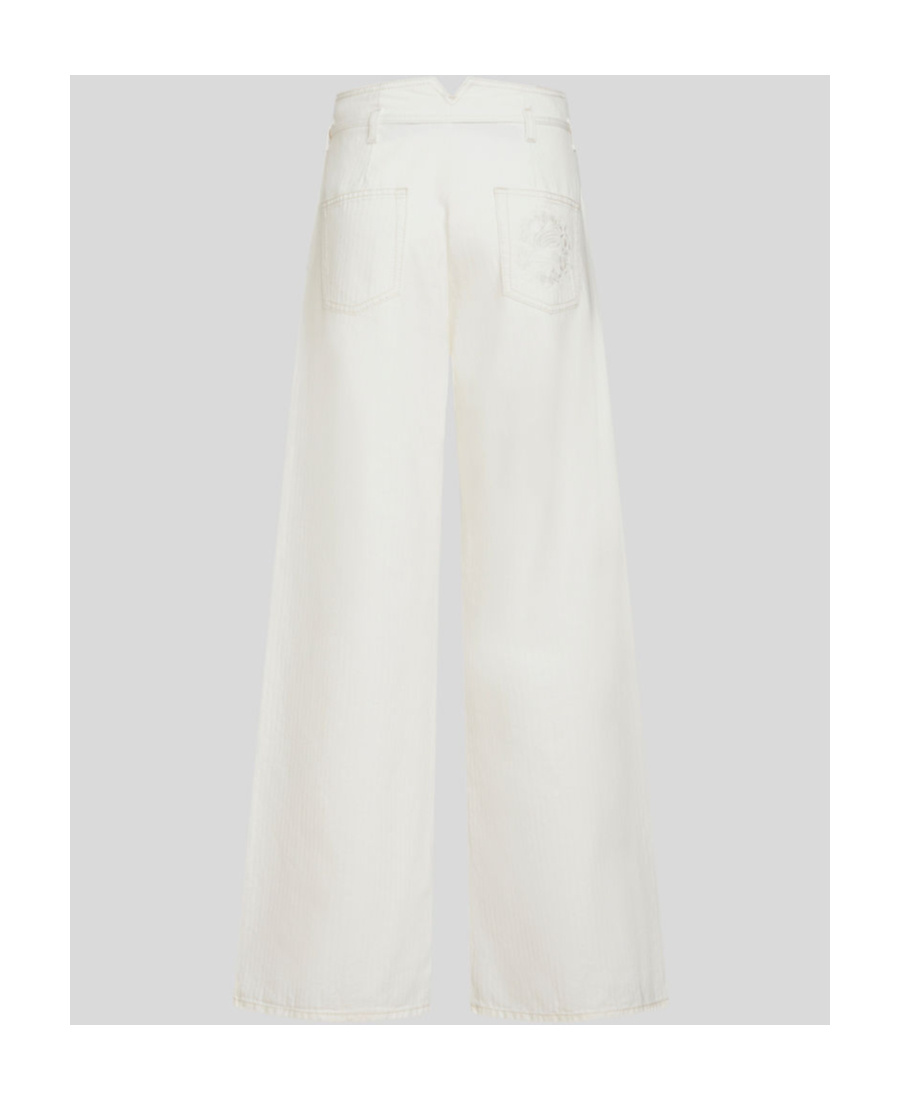 Etro Wide-leg Denim Jeans With High Waist In White