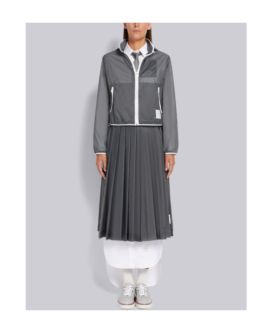 THOM BROWNE PLEATED MIDI SKIRT
