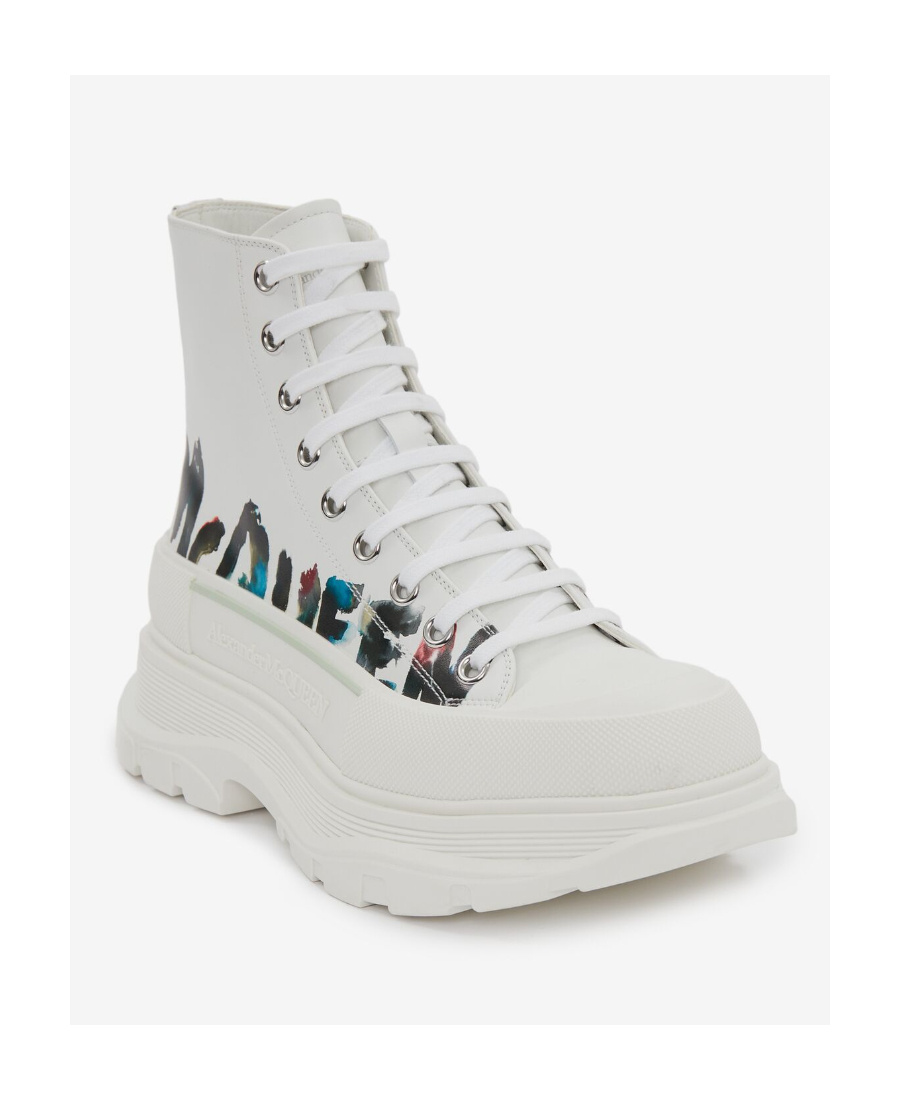 Shop Alexander Mcqueen Tread Slick High-top Sneakers In White