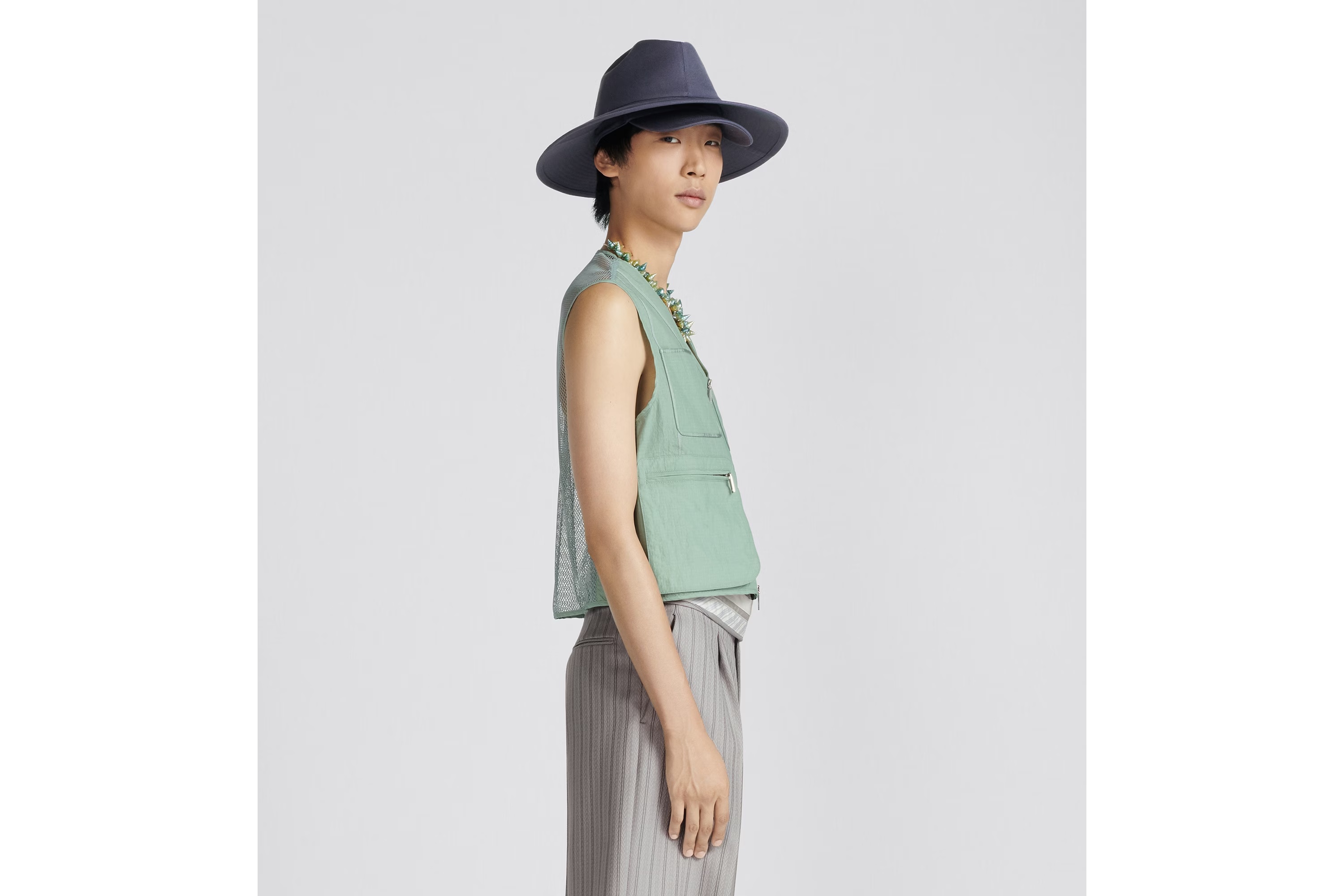 Dior Zipper Vest In Green