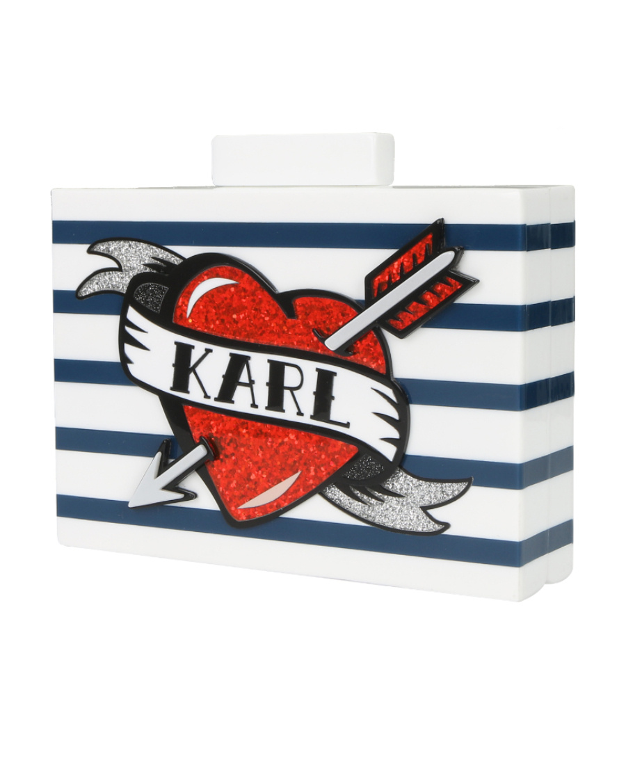 Karl Lagerfeld Logo Rectangular Shoulder Bag In Black
