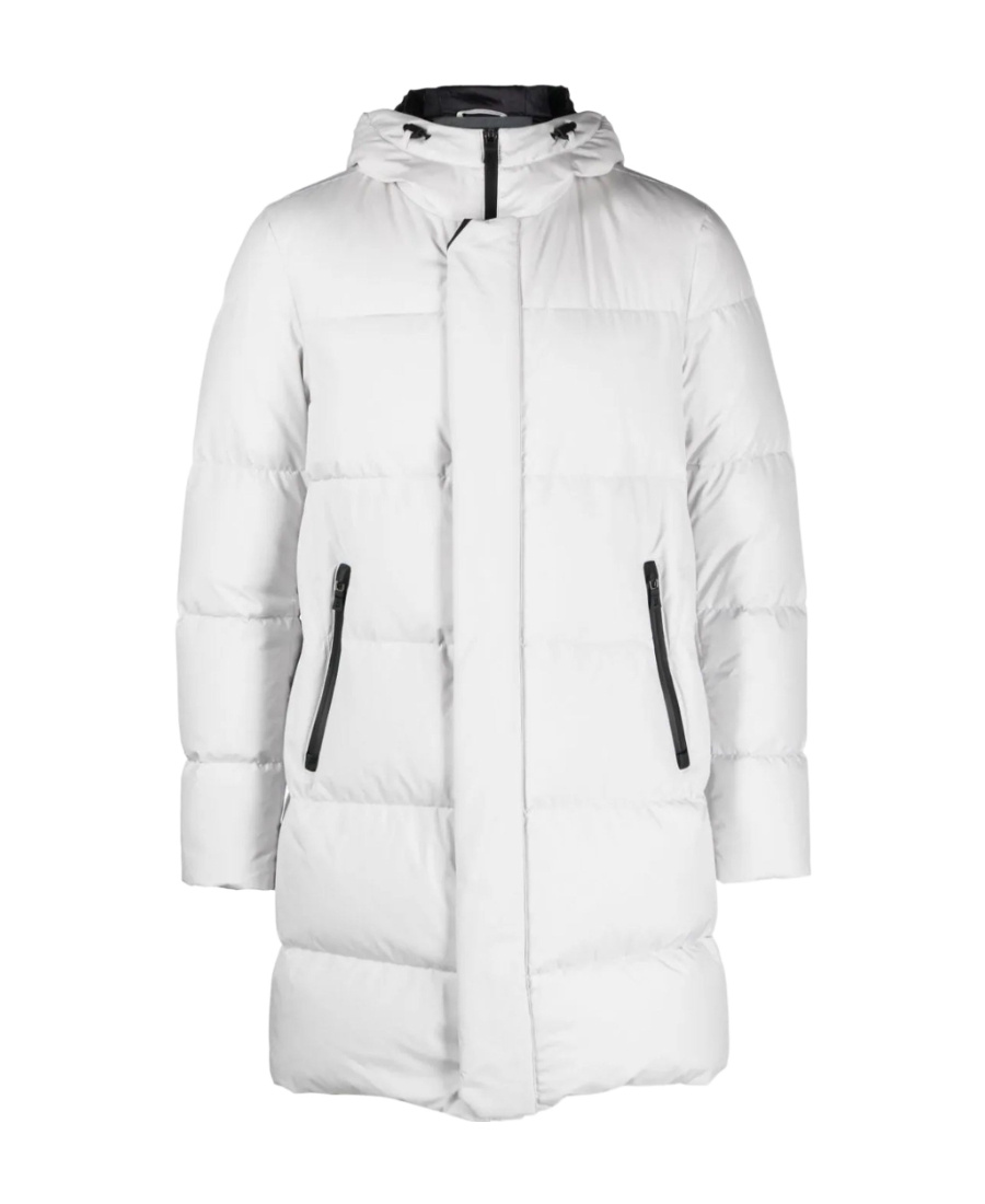 Herno Hooded Padded Parka Coat In White