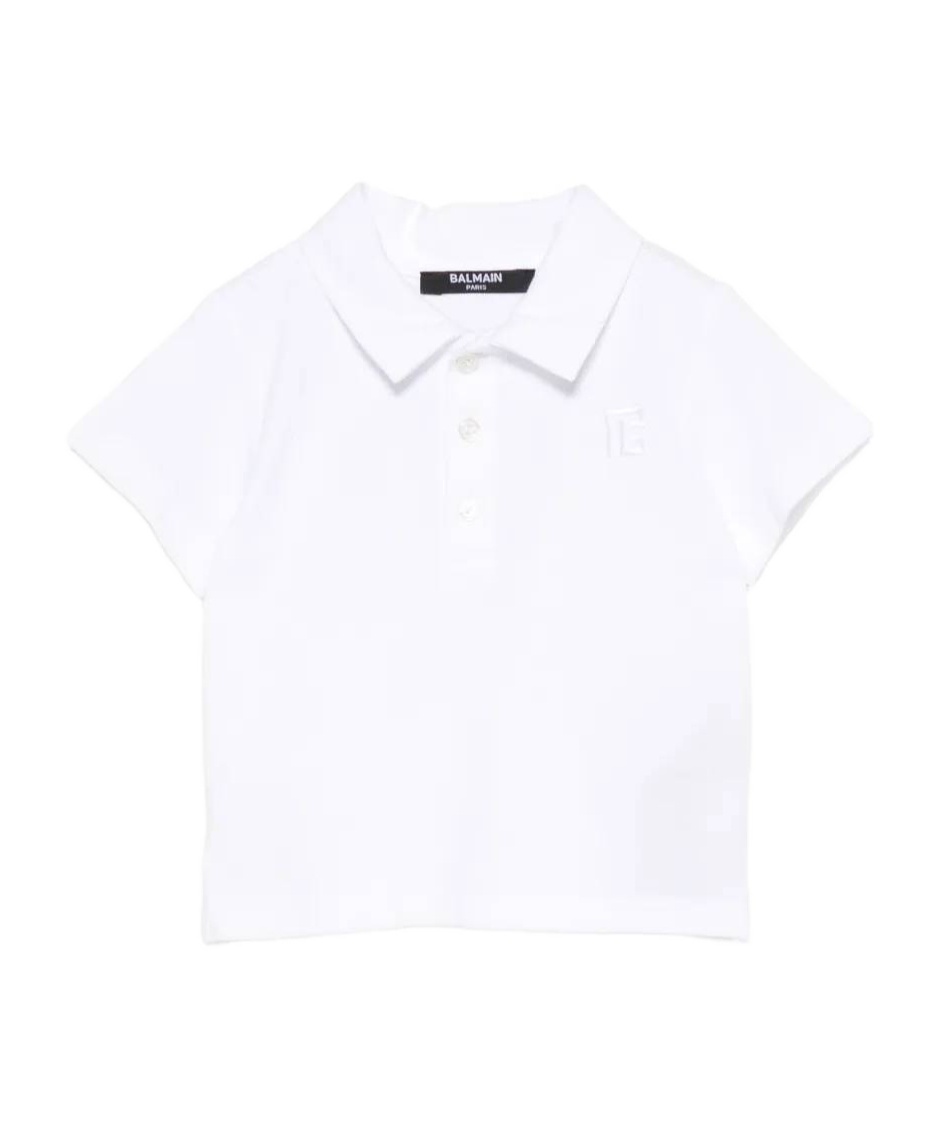 Balmain Buttoned Polo Shirt In White