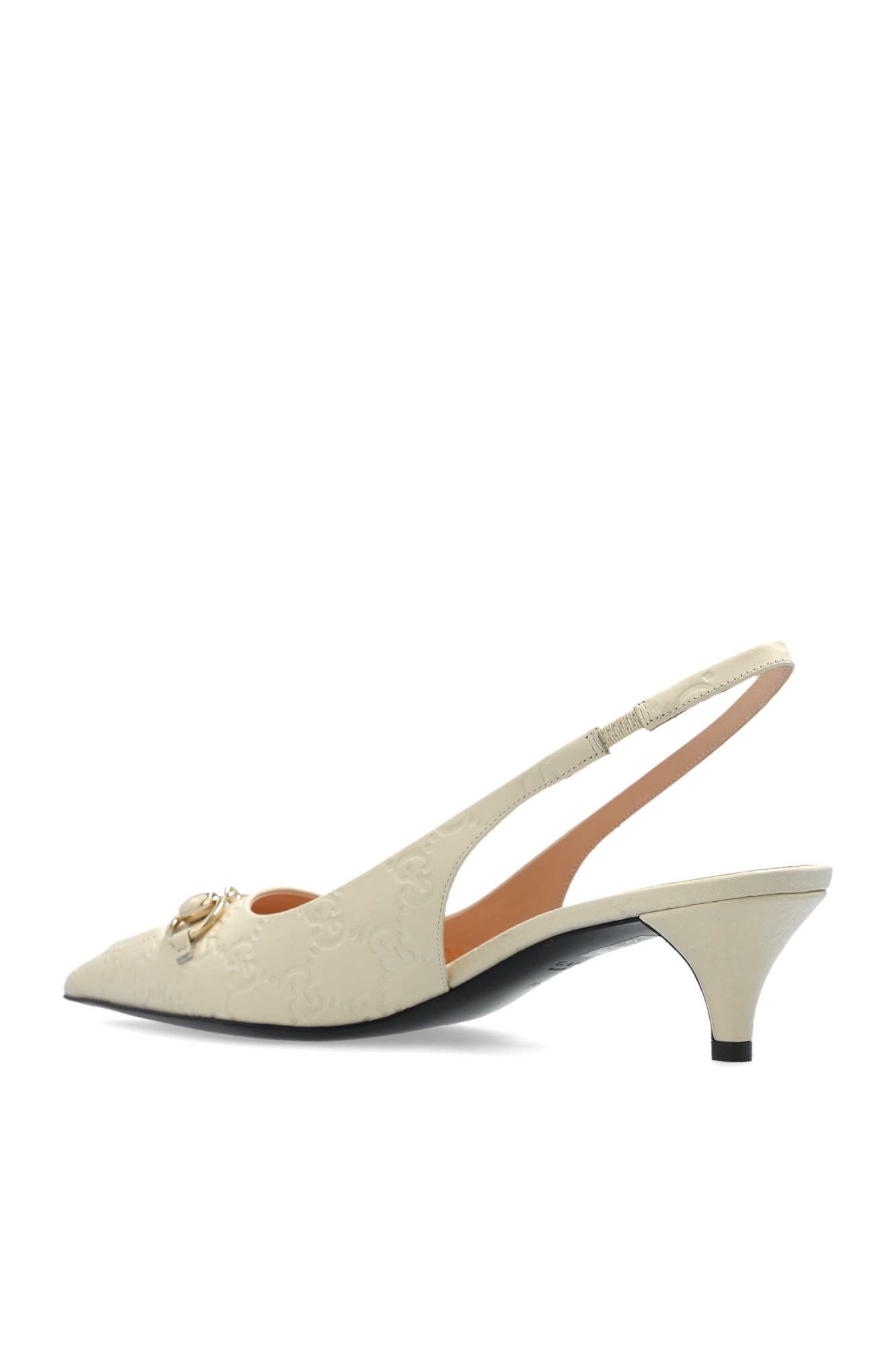Gucci Horsebit Leather Slingback Pump In Nude