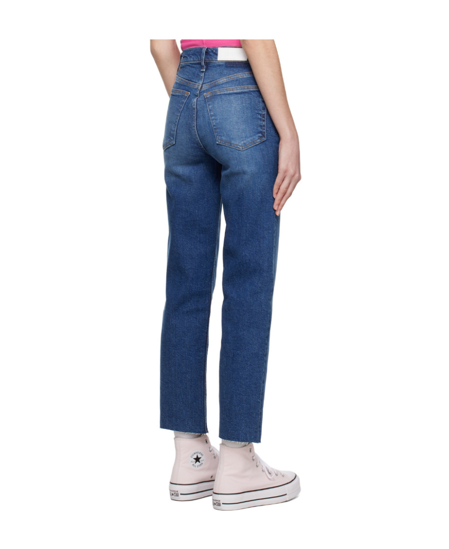 Re/done 70s Stove Pipe Jeans In Blue