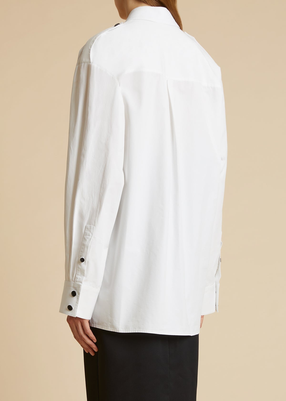 Khaite Button-up Cotton Overshirt In Black