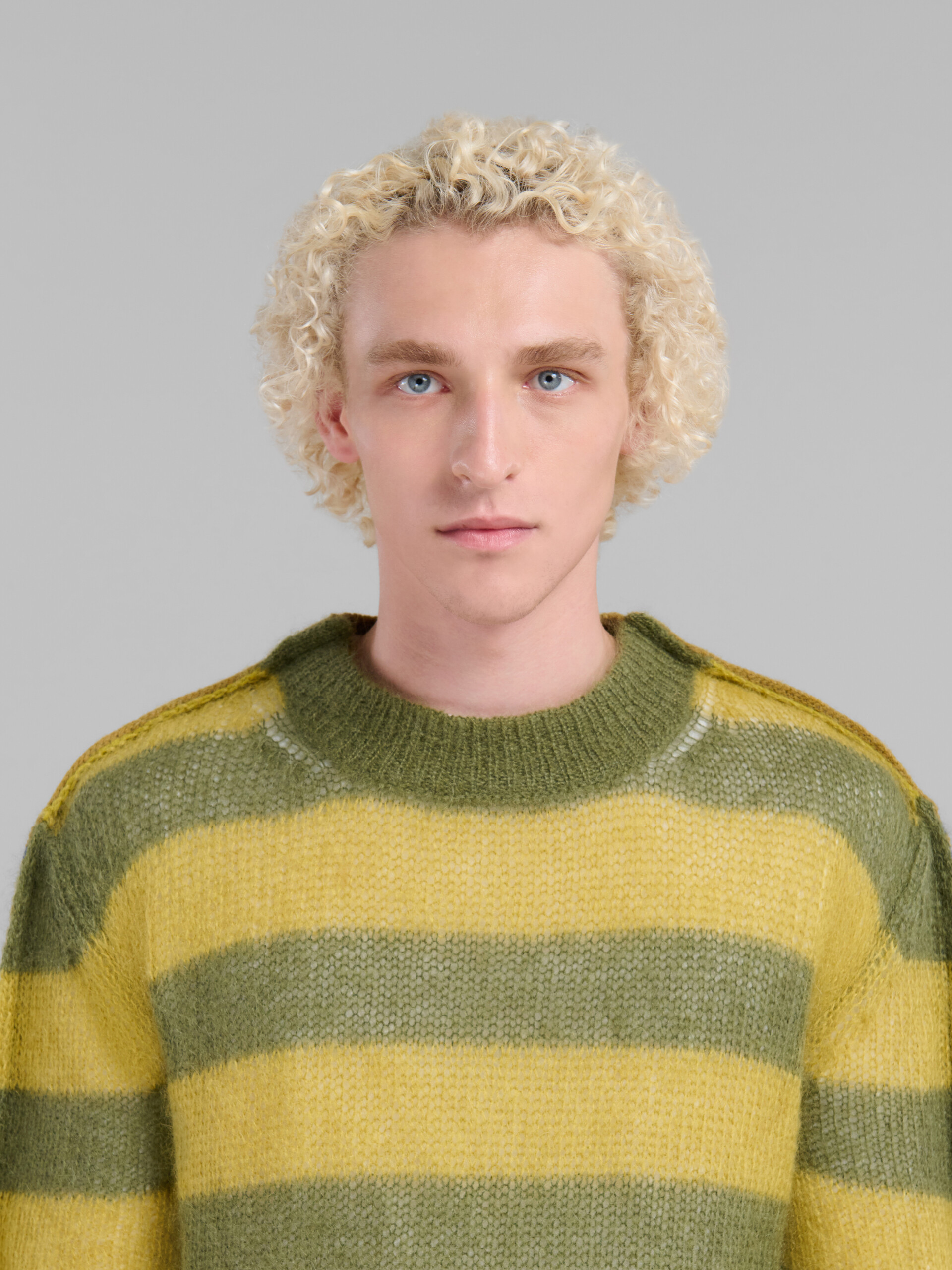 Marni Stripe-print Knit Jumper In Green