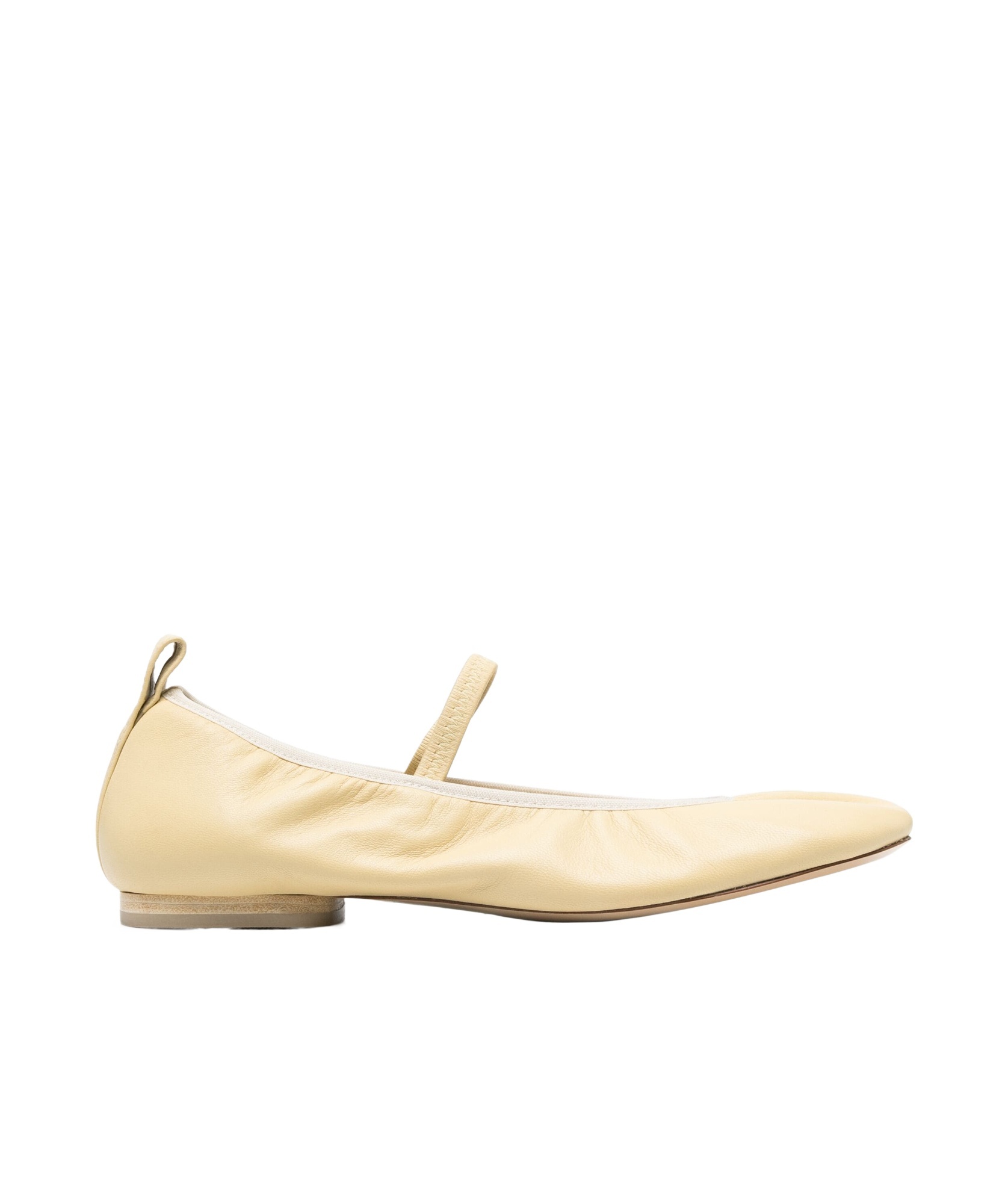 Lemaire Yellow Square Flat Ballerina Flats In Nude
